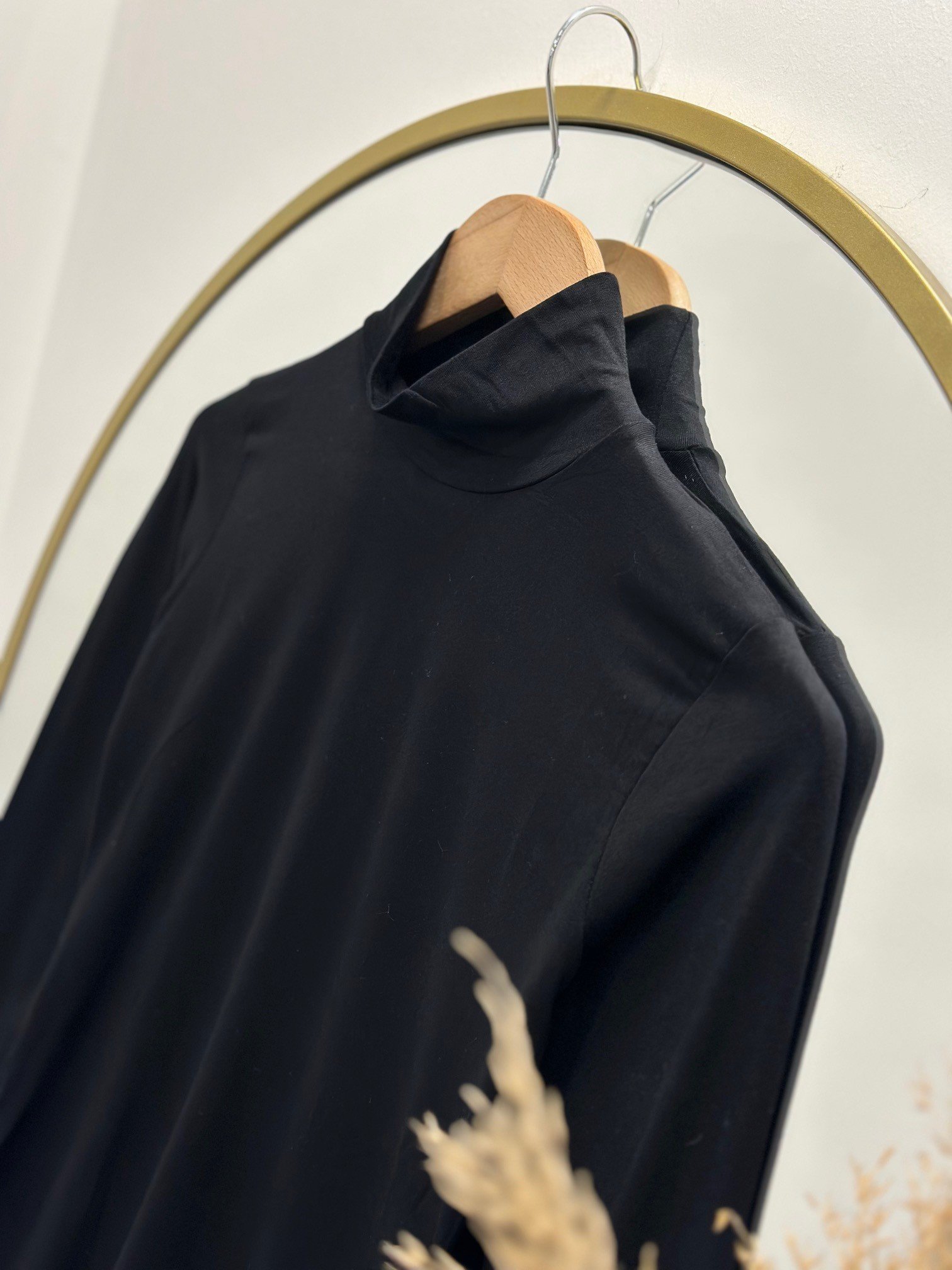 Esin Yarım Balıkçı Uzun Kol Penye Badi-EE123 Siyah