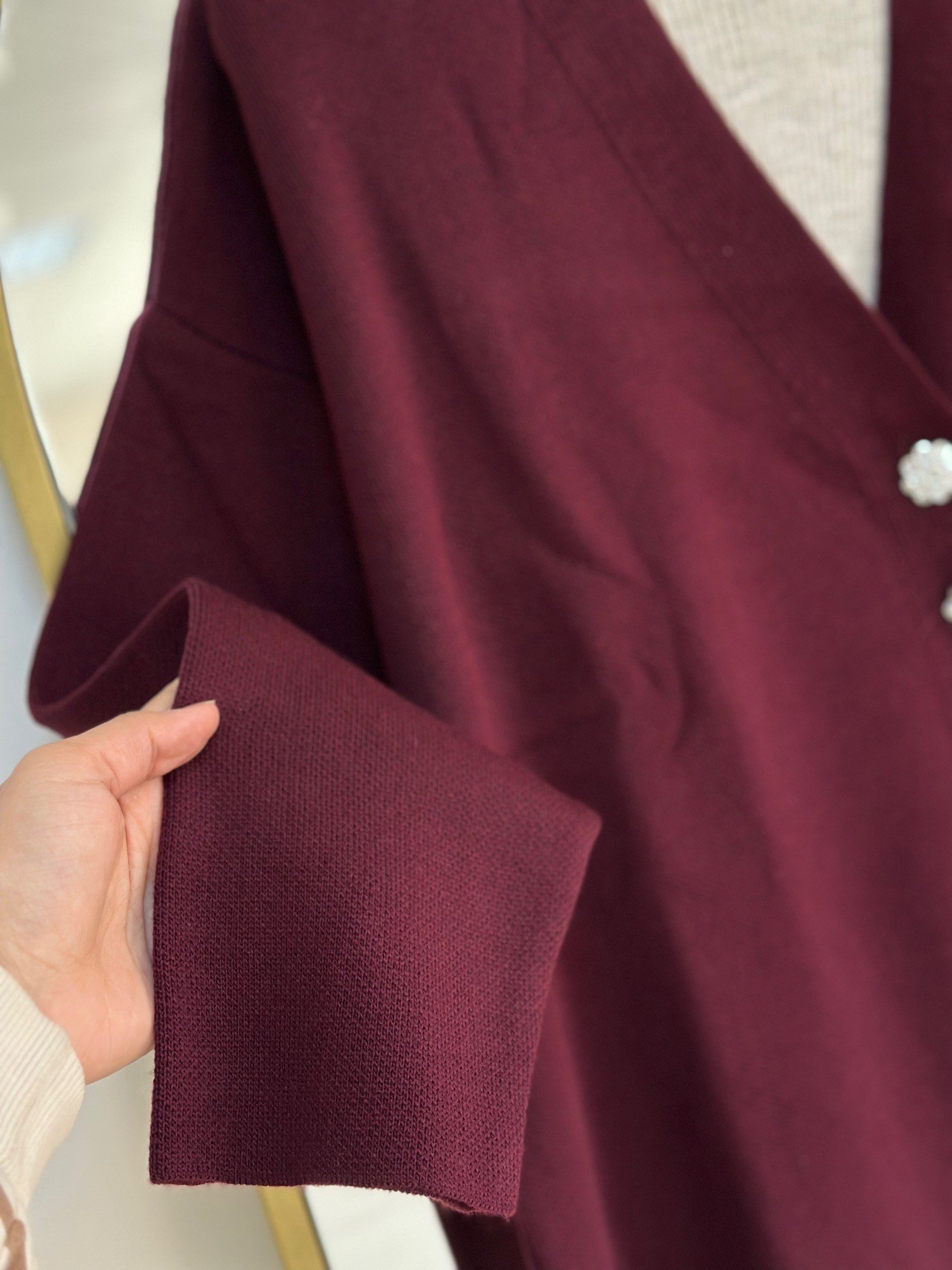 Evin 7 Papatya Düğmeli Hırka-Zİ6183 Bordo