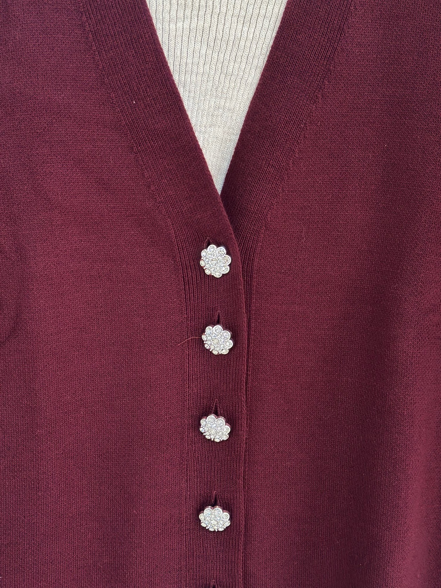 Evin 7 Papatya Düğmeli Hırka-Zİ6183 Bordo