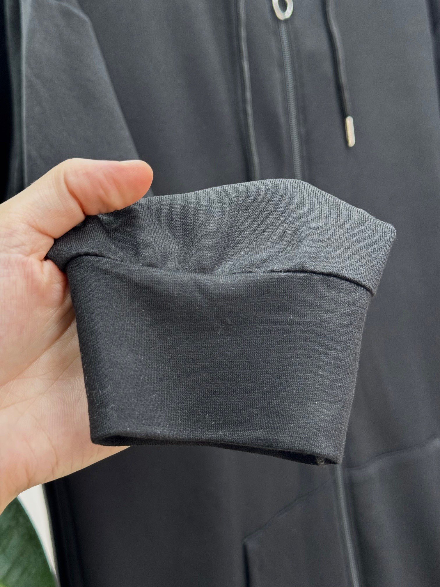 Feredra Kangru Cepli Kapşonlu Fermuarlı 2 İp Hırka-ZN2871 Siyah