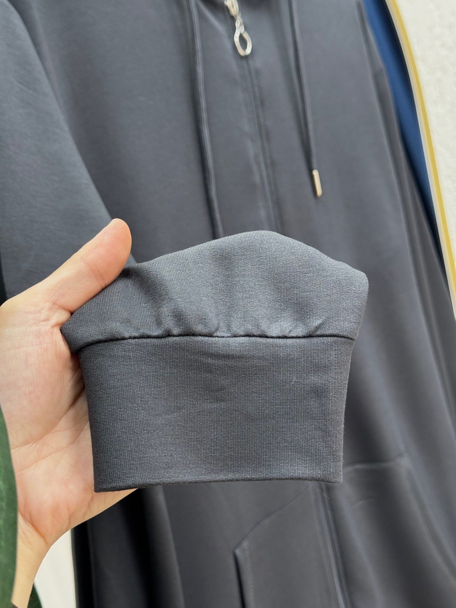 Feredra Kangru Cepli Kapşonlu Fermuarlı 2 İp Hırka-ZN2871 Antrasit