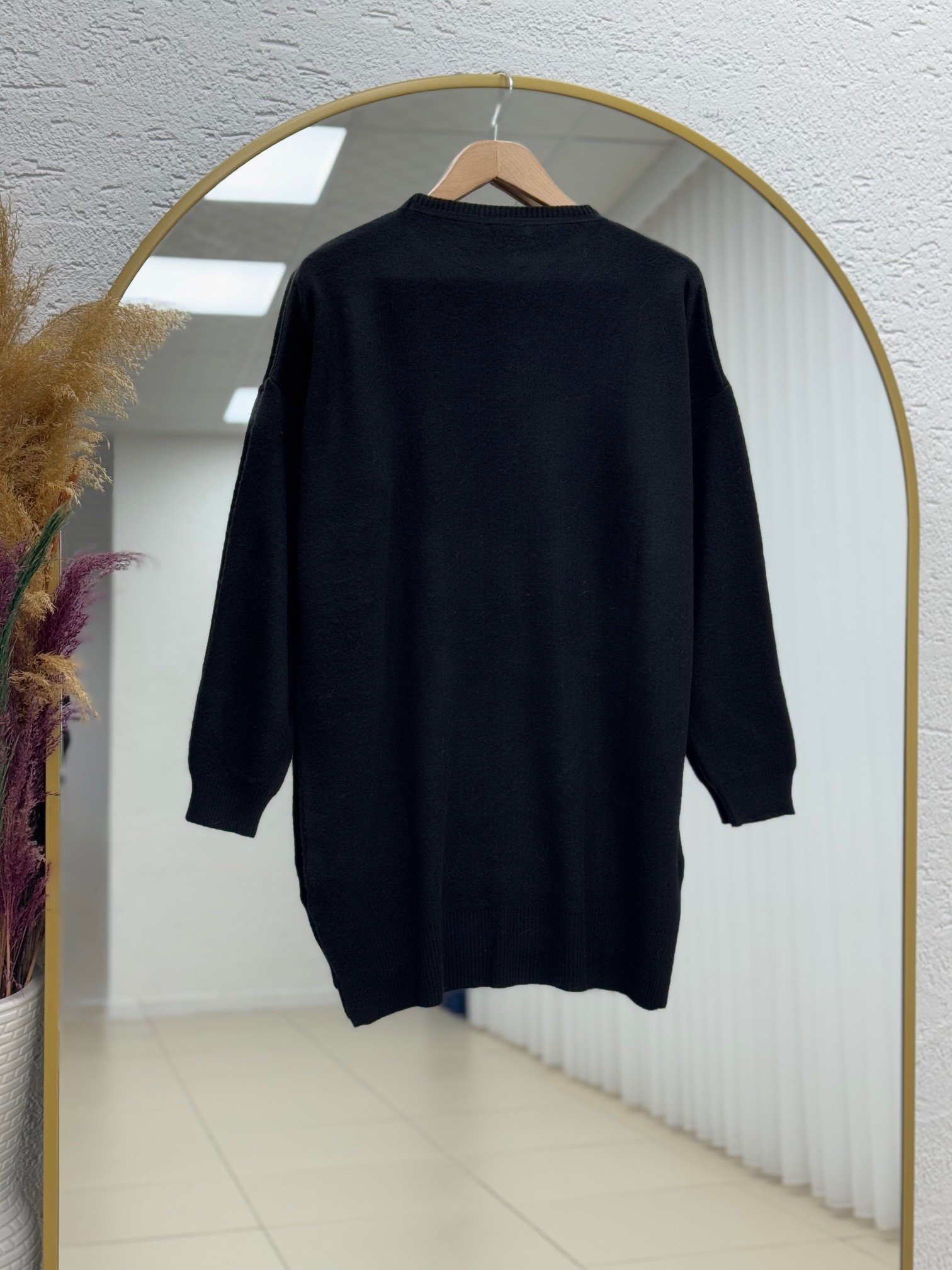 Ferelle Önü Kısa Arkası Uzun Yumoş Uzun Tunik-Zİ6242 Siyah