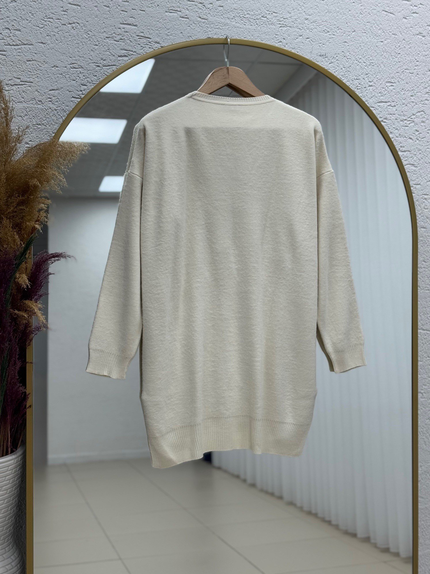 Ferelle Önü Kısa Arkası Uzun Yumoş Uzun Tunik-Zİ6242 Taş