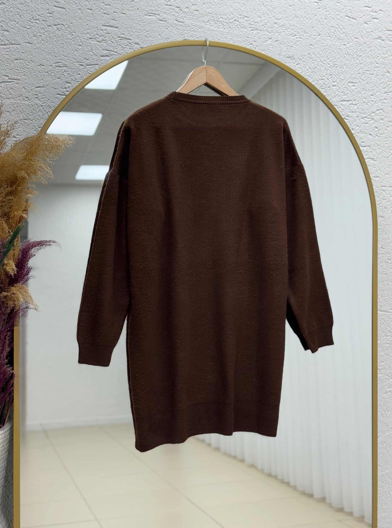 Ferelle Önü Kısa Arkası Uzun Yumoş Uzun Tunik-Zİ6242 Kahve