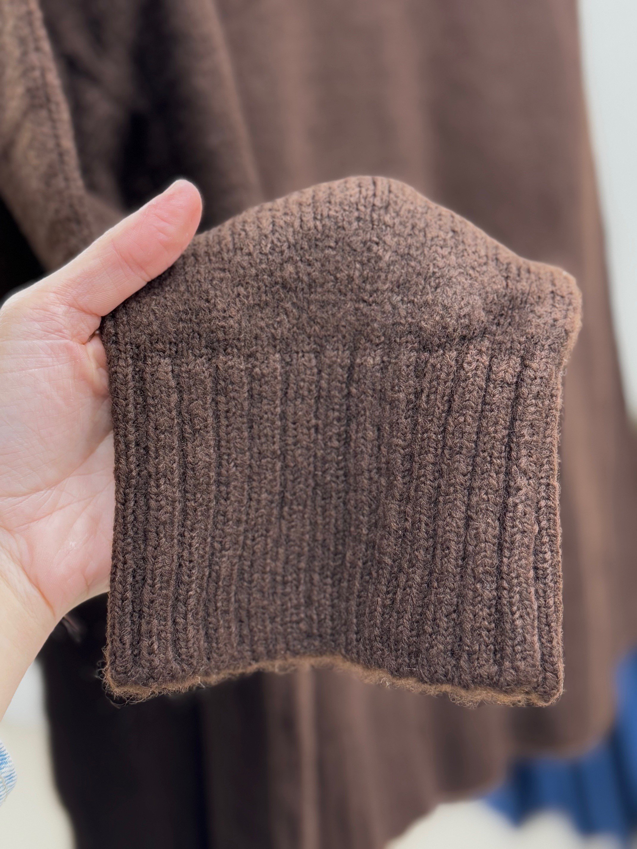 Ferera Kol Ucu Ve Altı Fitilli Örme Triko Kazak-Zİ6213 Kahve