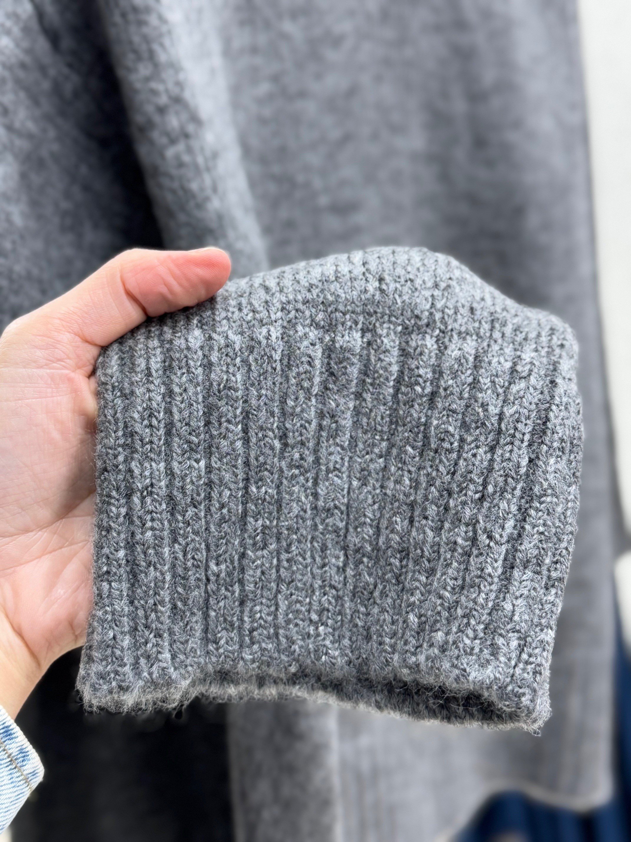 Ferera Kol Ucu Ve Altı Fitilli Örme Triko Kazak-Zİ6213 Antrasit