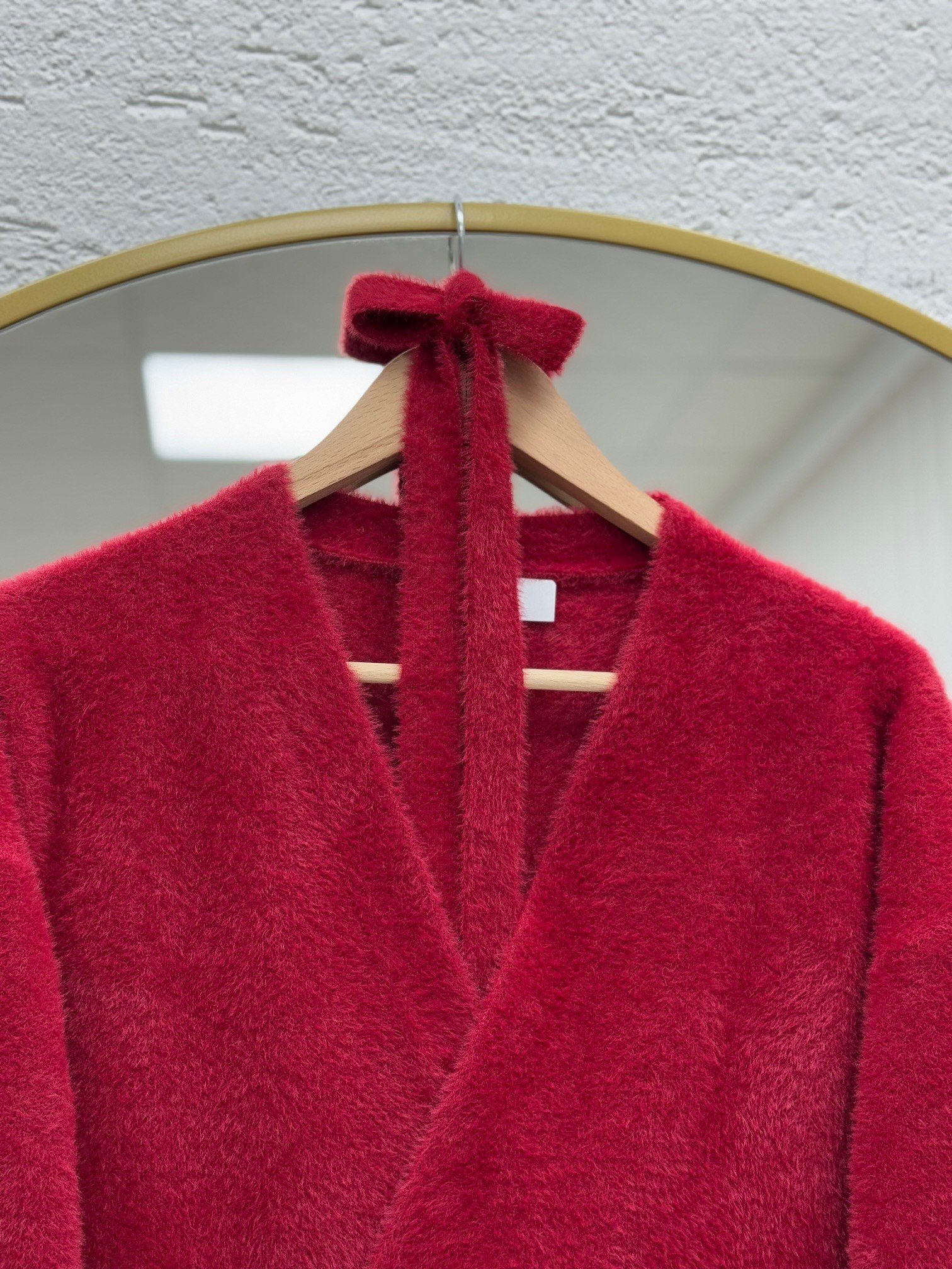 Golnaz Bağlamalı Sakallı Kruvaze Hırka-KR5031 Kırmızı