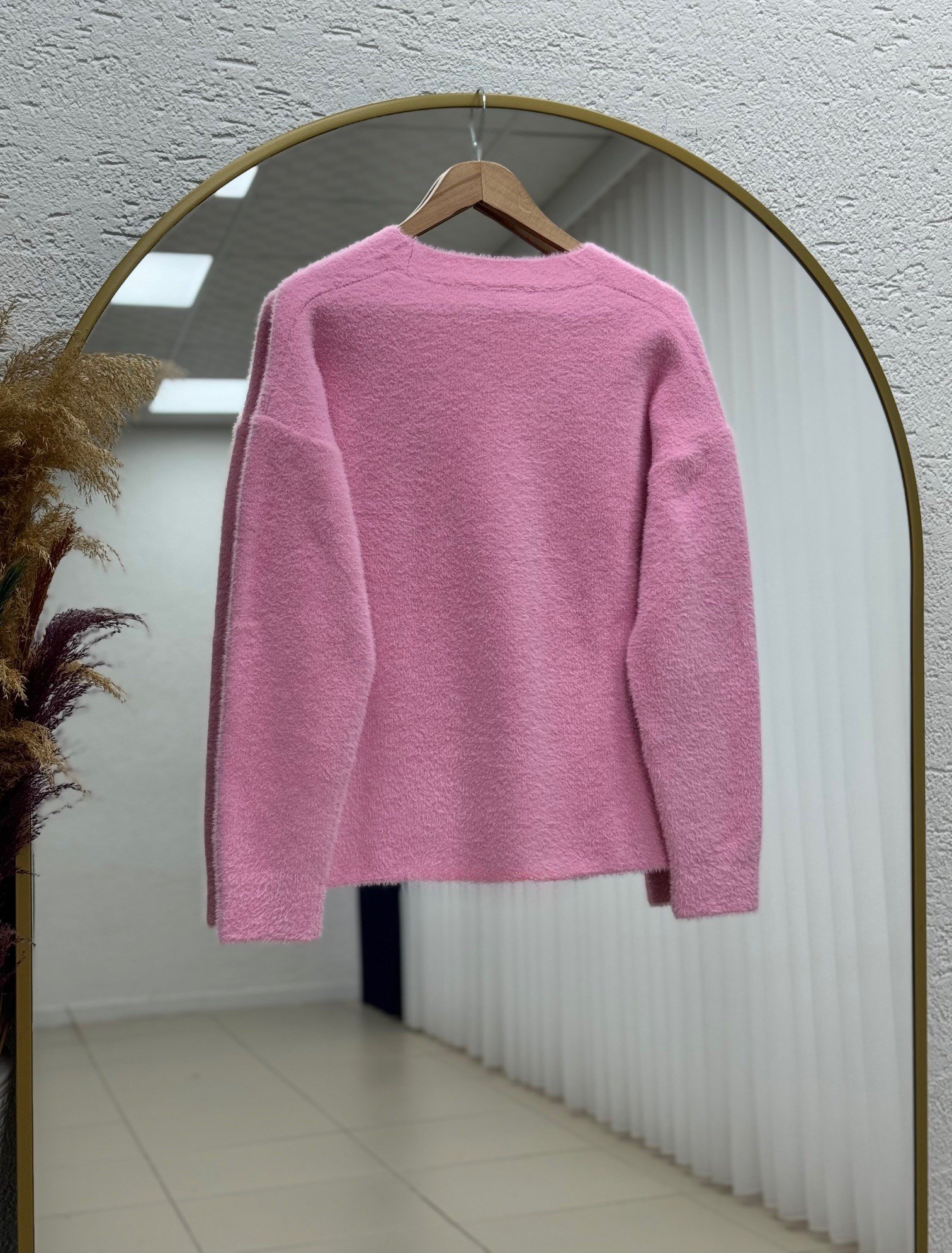 Golnaz Bağlamalı Sakallı Kruvaze Hırka-KR5031 Pembe