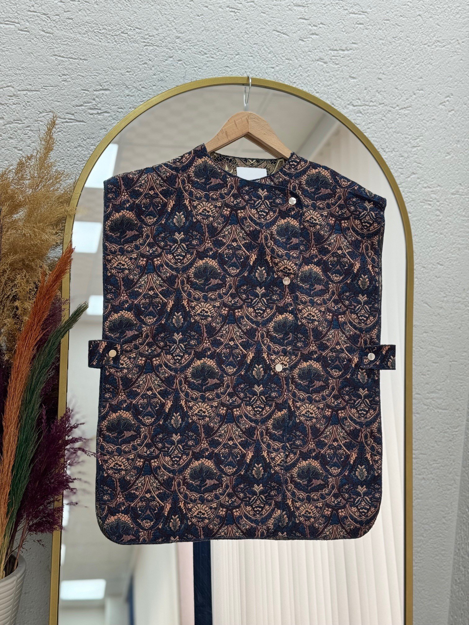 Karesia Etnik Desen Yelek-EU2954 Lacivert