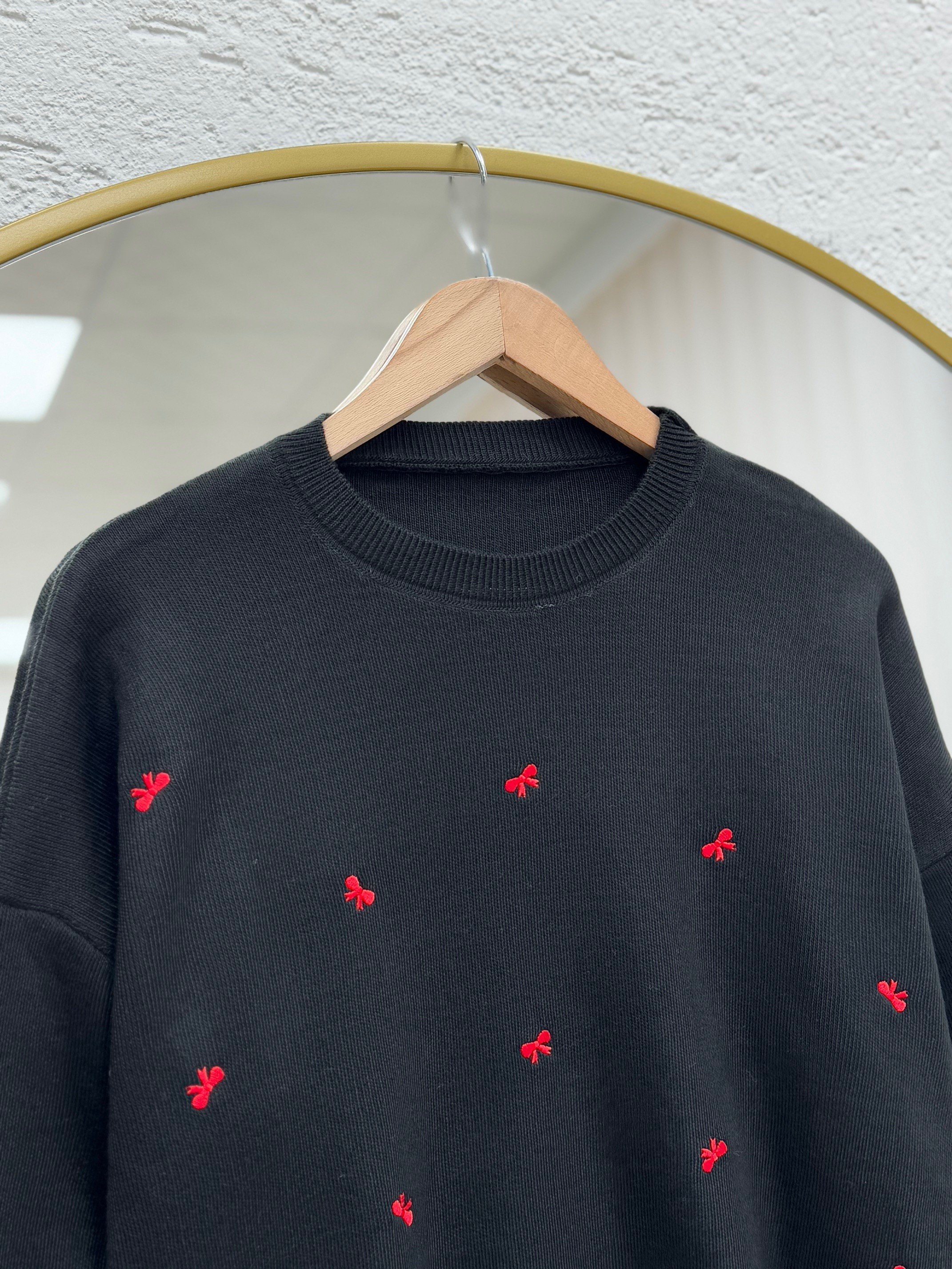 Karuna Fiyonk Detay Örme Kumaş Kazak-SY3251 Siyah