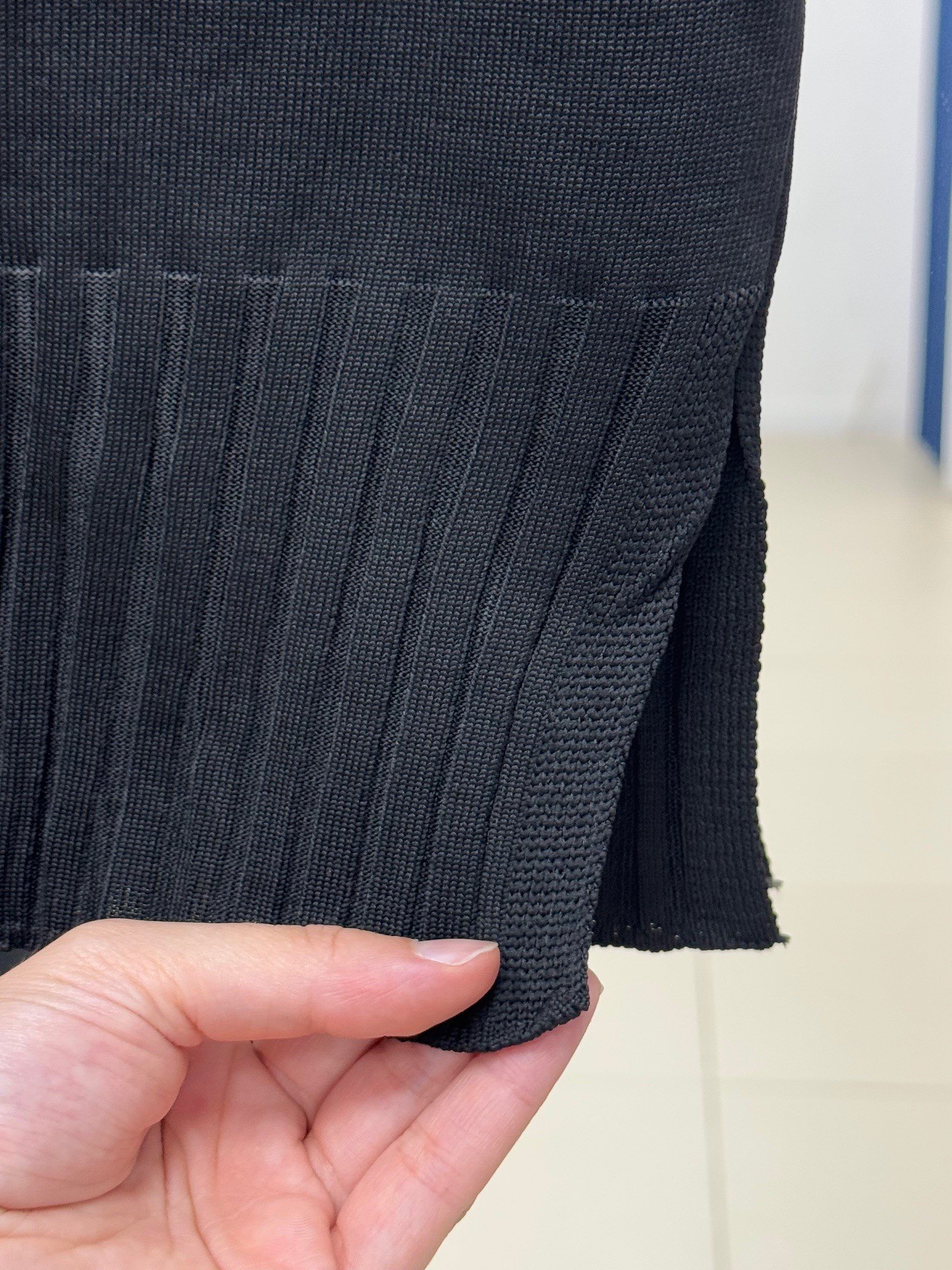 Lamisa Kolu Ve Altı Fitilli Soğuk İp Tunik-SY3191 Siyah