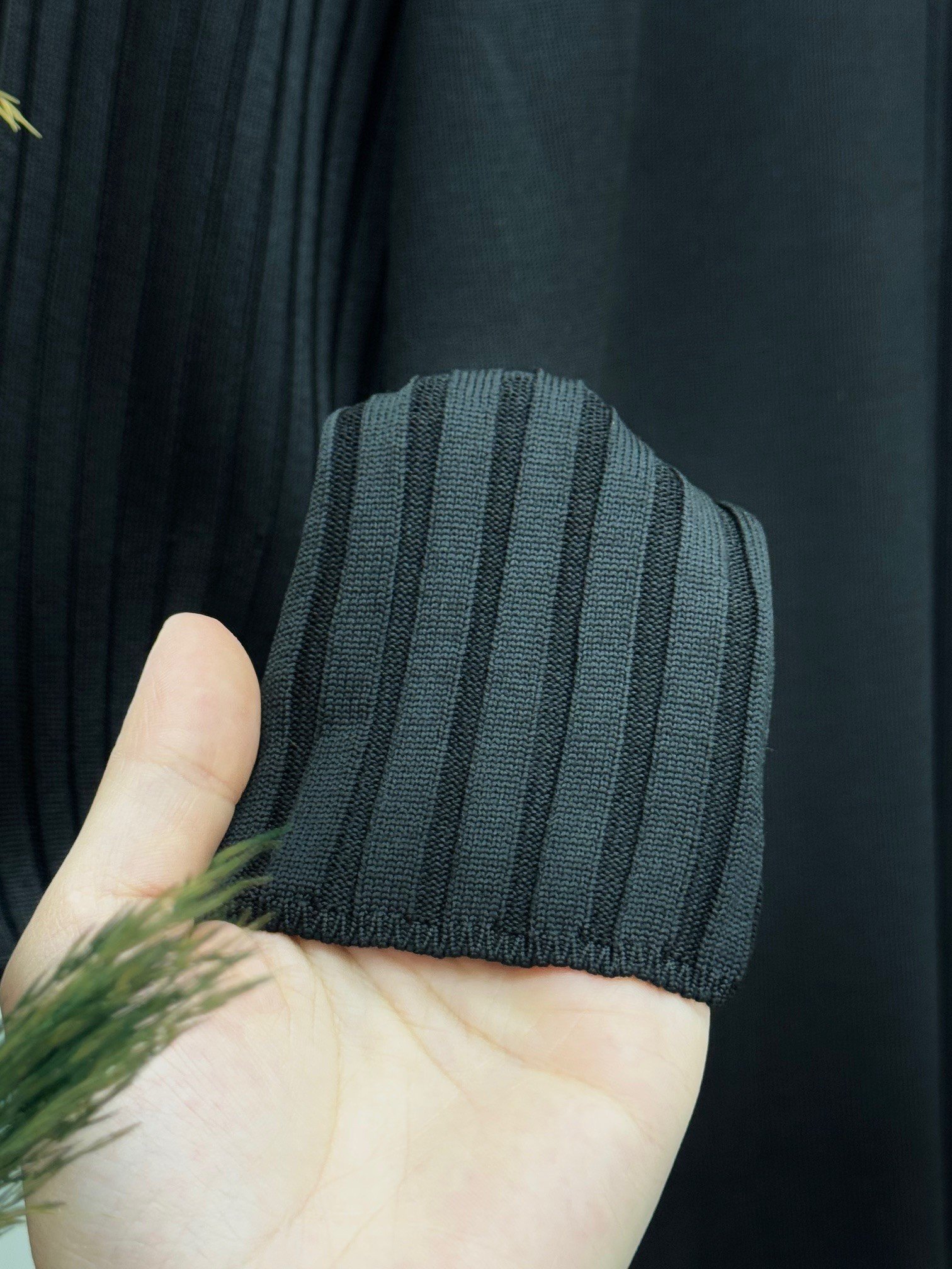 Lamisa Kolu Ve Altı Fitilli Soğuk İp Tunik-SY3191 Siyah