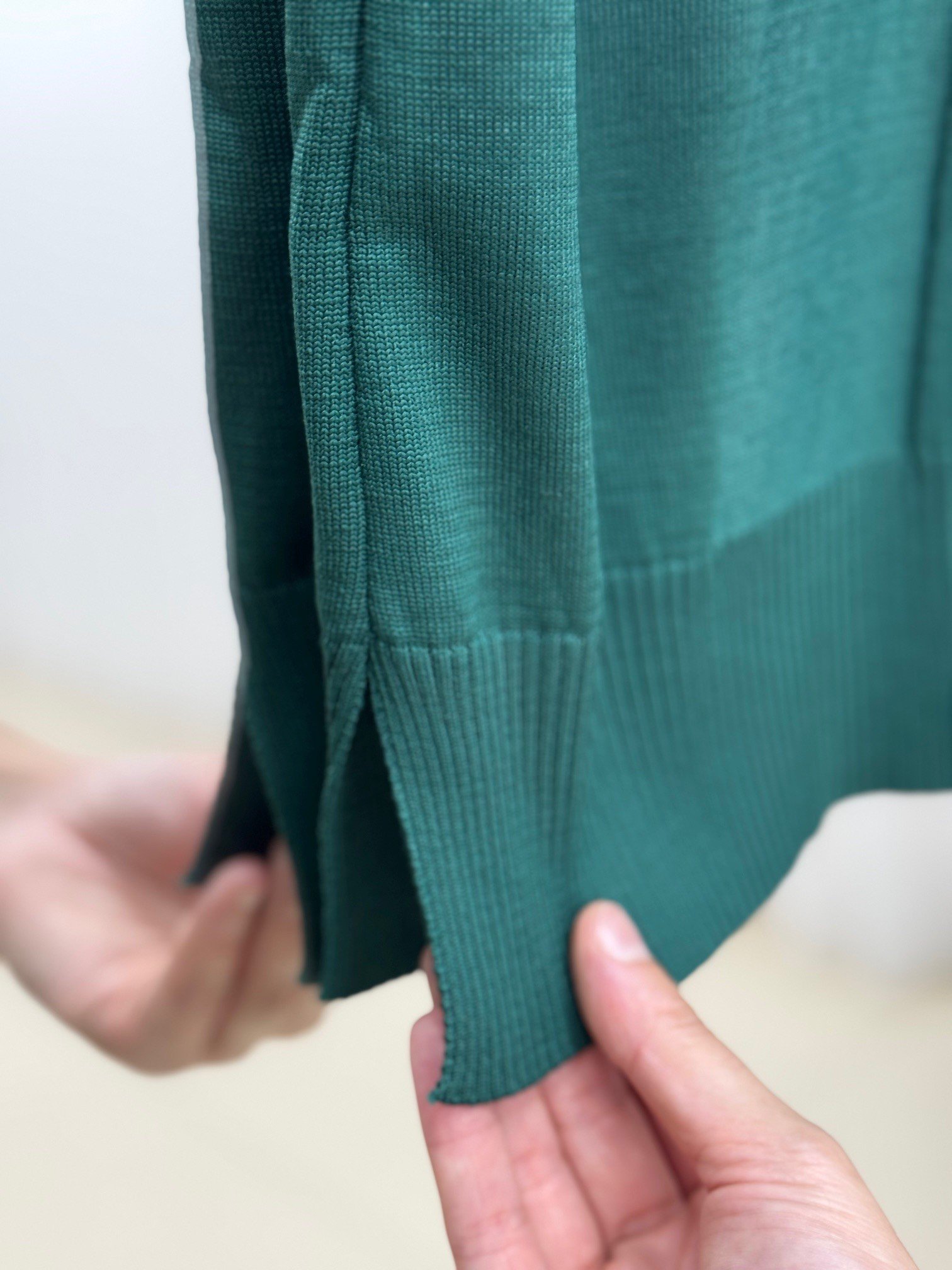 Lamista Kendinden Geçişli Soğuk İp Tunik-SY3190 Zümrüt Yeşili