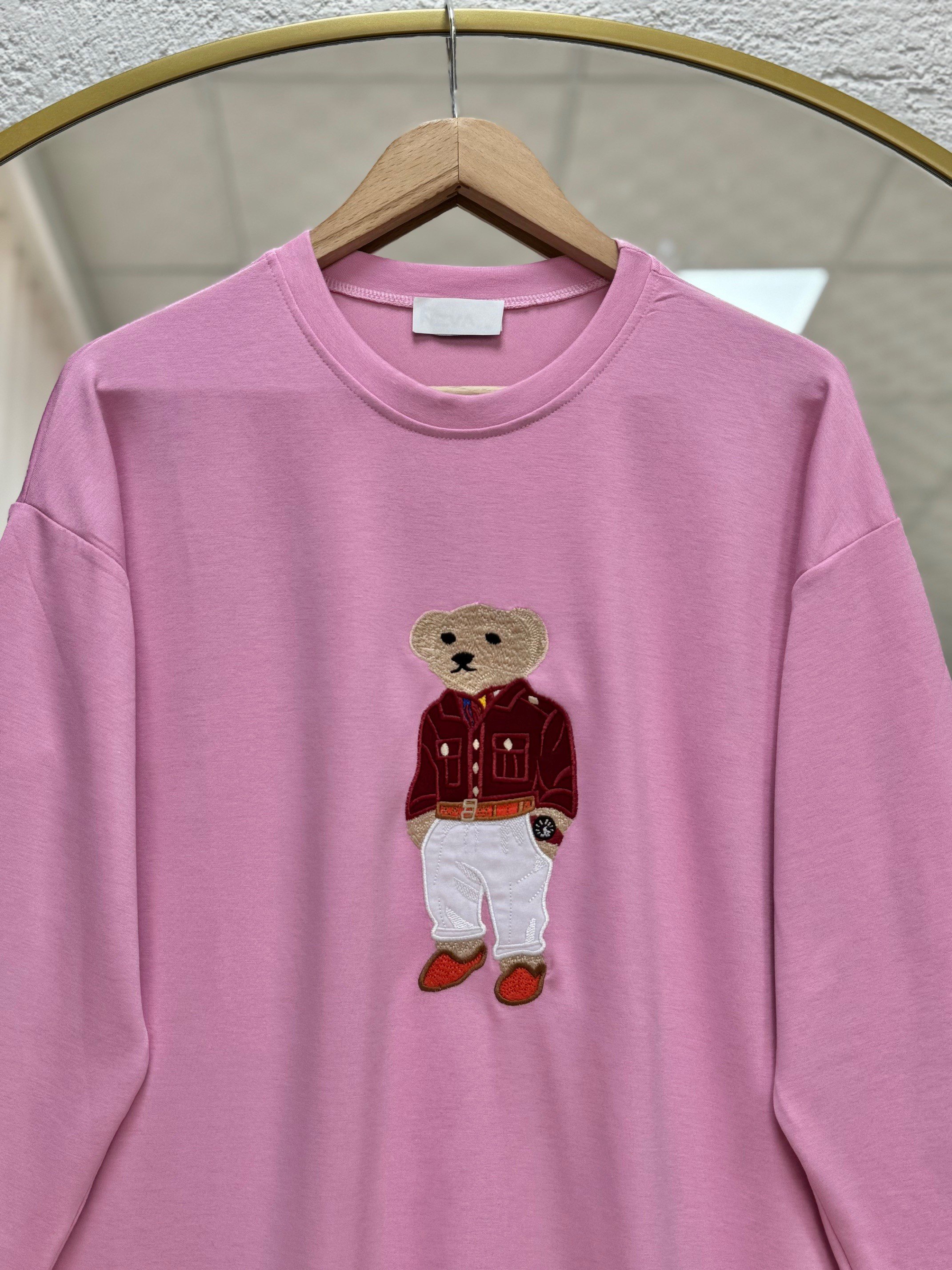 Lamonia Ayıcık Nakışlı Sweet-NA819 Pembe