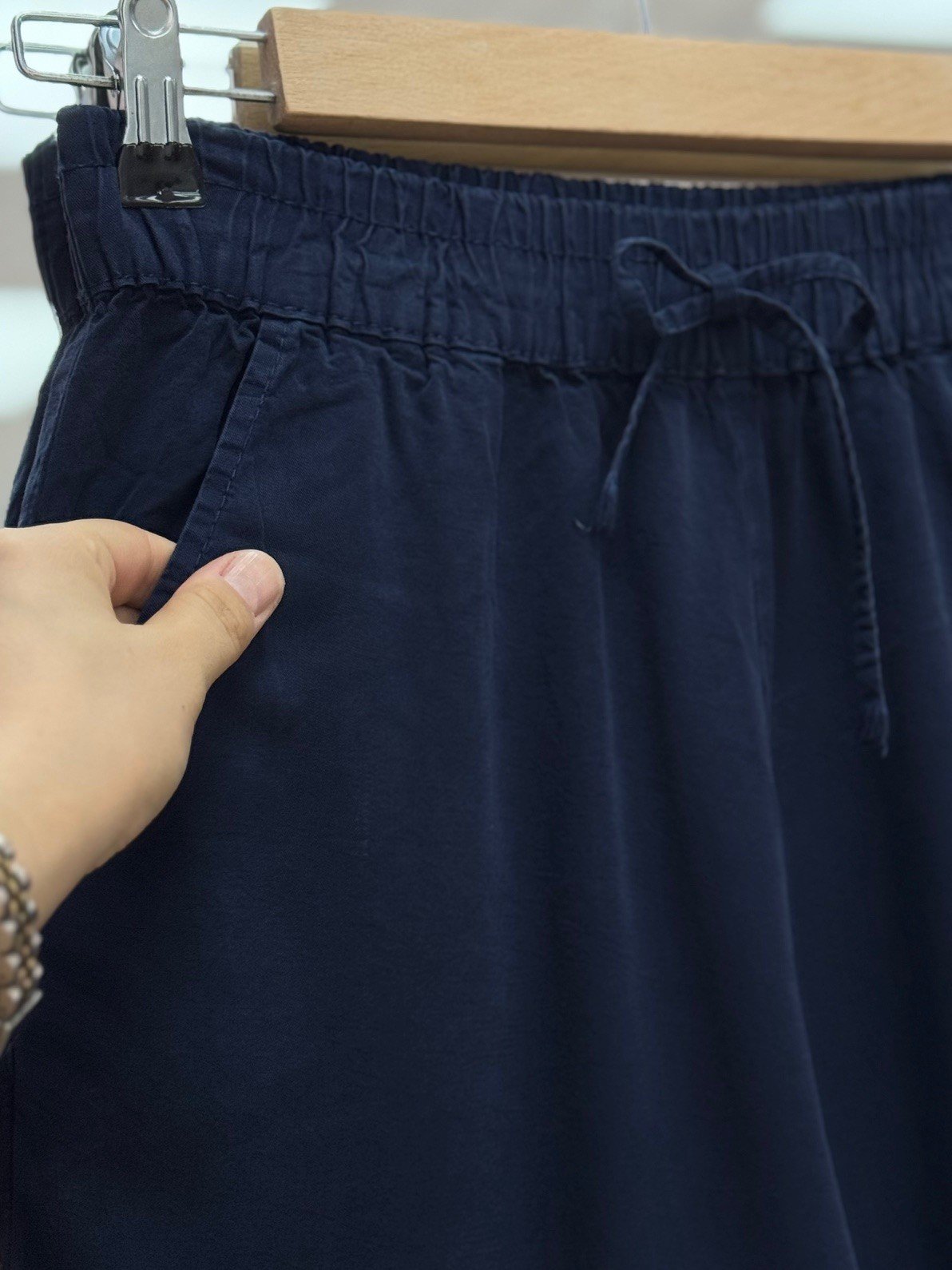 Lunora Beli Lastikli Bol Paça Pantolon-MA3204 Lacivert