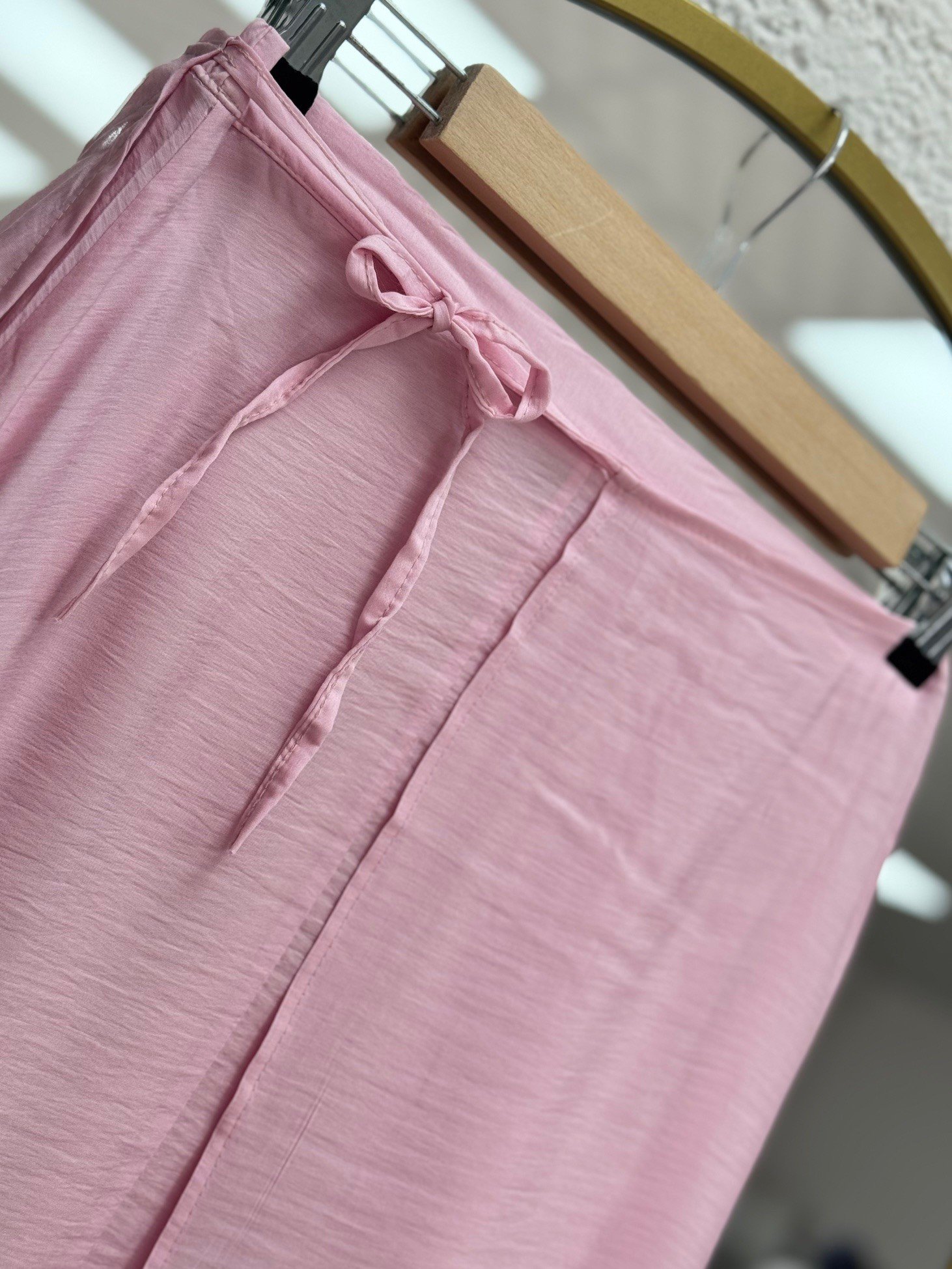 Marita Çift Etekli Keten Vual Takım-MF1802 Pembe