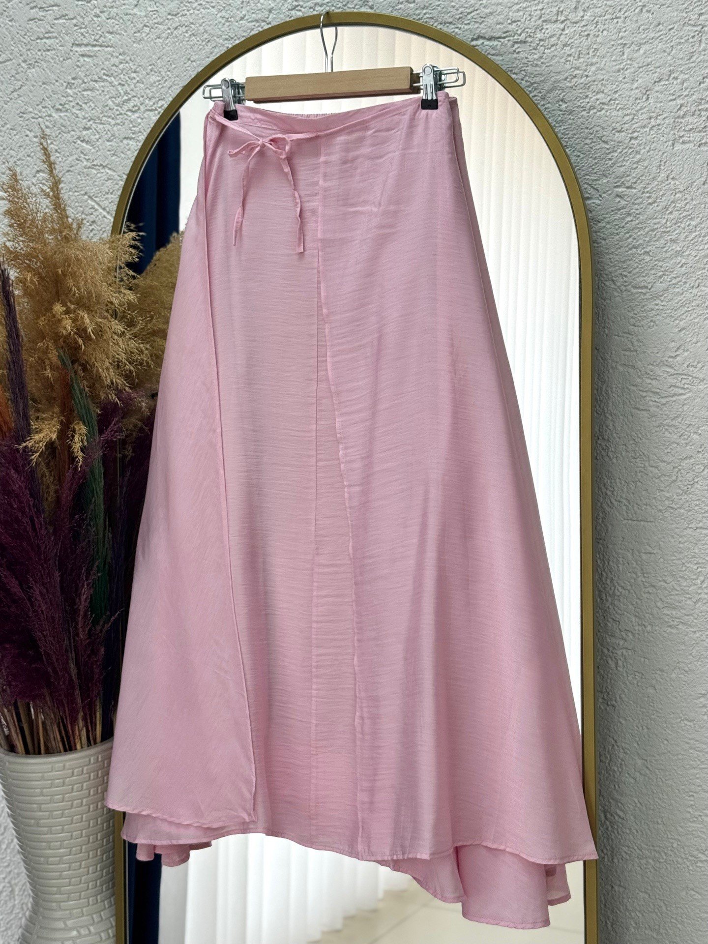 Marita Çift Etekli Keten Vual Takım-MF1802 Pembe