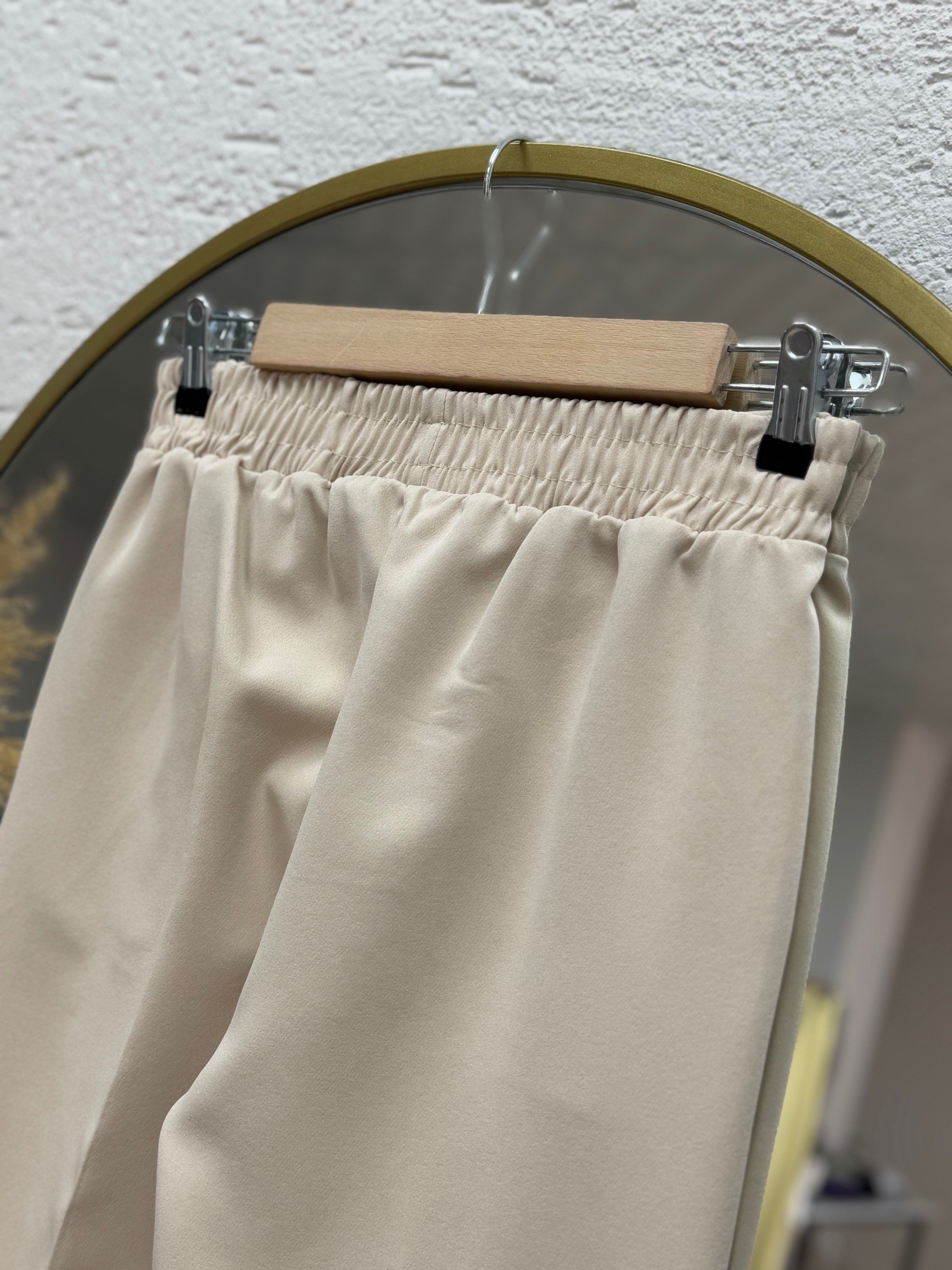 Melena Yandan Çımalı İspanyol Paça Pantolon-Çİ514 Taş