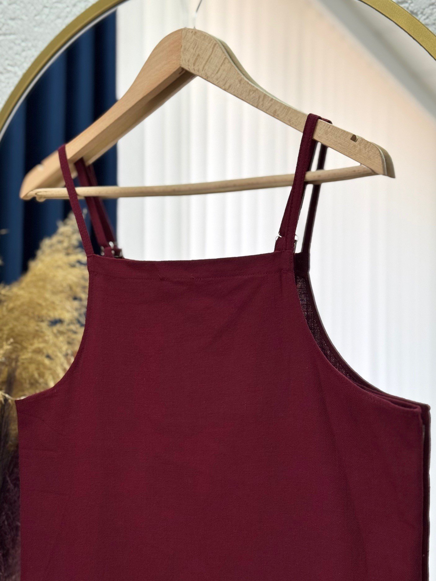 Melinda Toka Detaylı Keten Jile-AS4080 Bordo