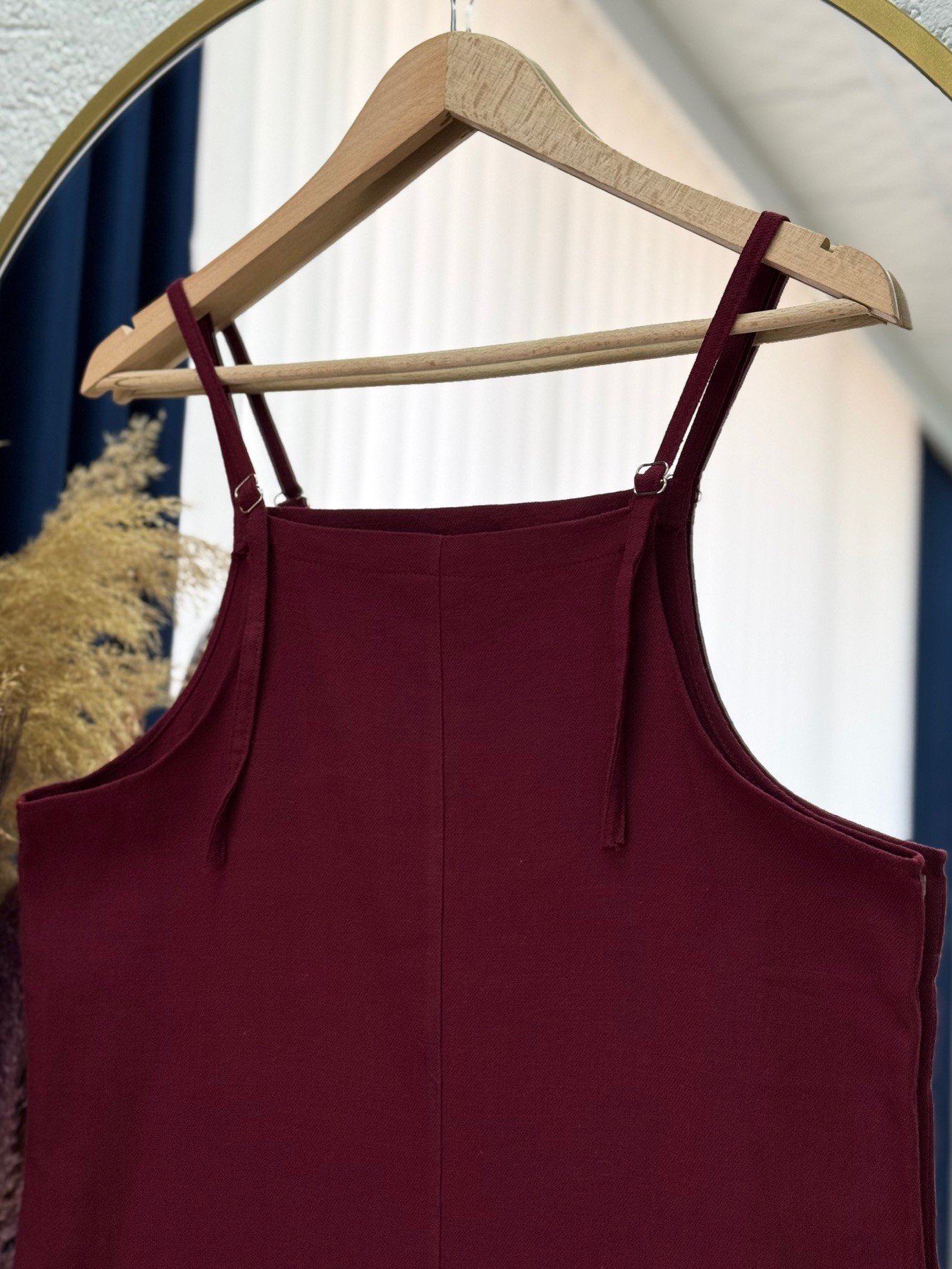 Melinda Toka Detaylı Keten Jile-AS4080 Bordo