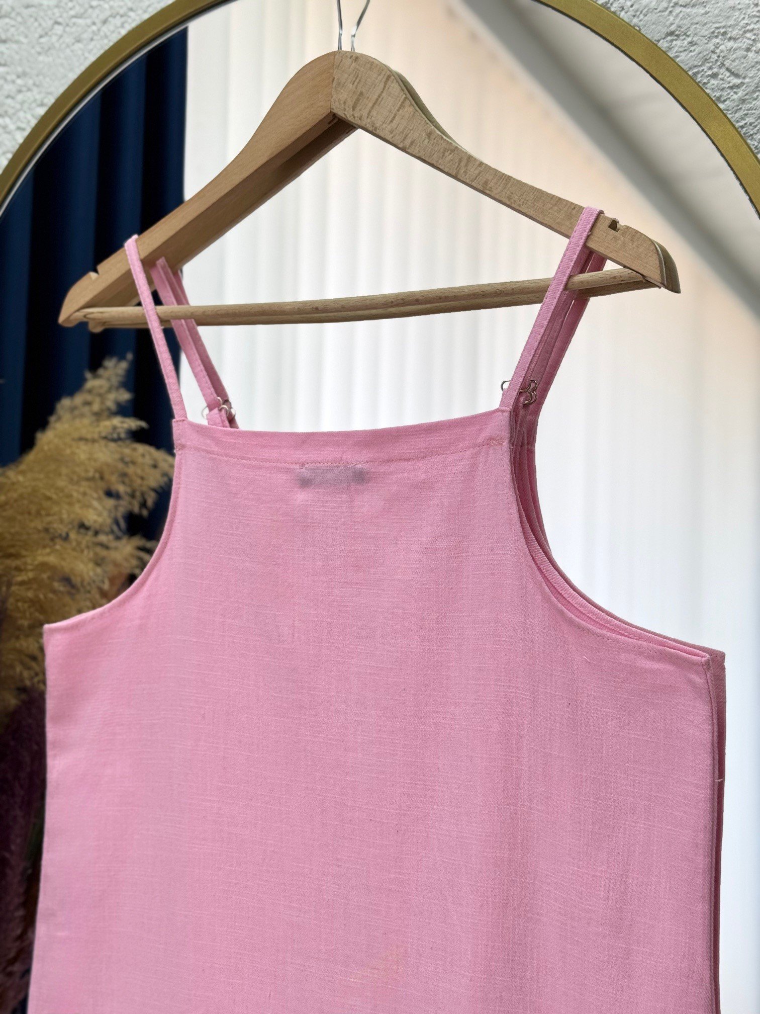 Melinda Toka Detaylı Keten Jile-AS4080 Pembe