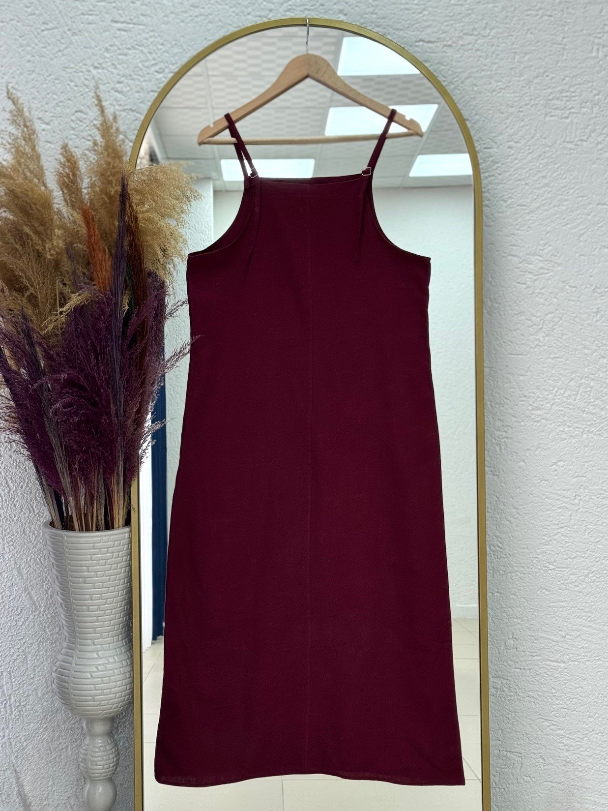 Melinda Toka Detaylı Keten Jile-AS4080 Bordo