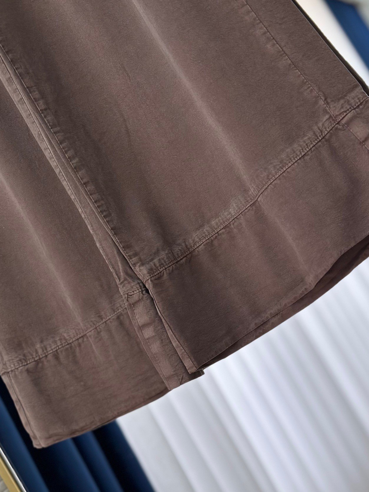 Melora Paça Detaylı Lastikli Keten Pantolon-XE700 Kahve