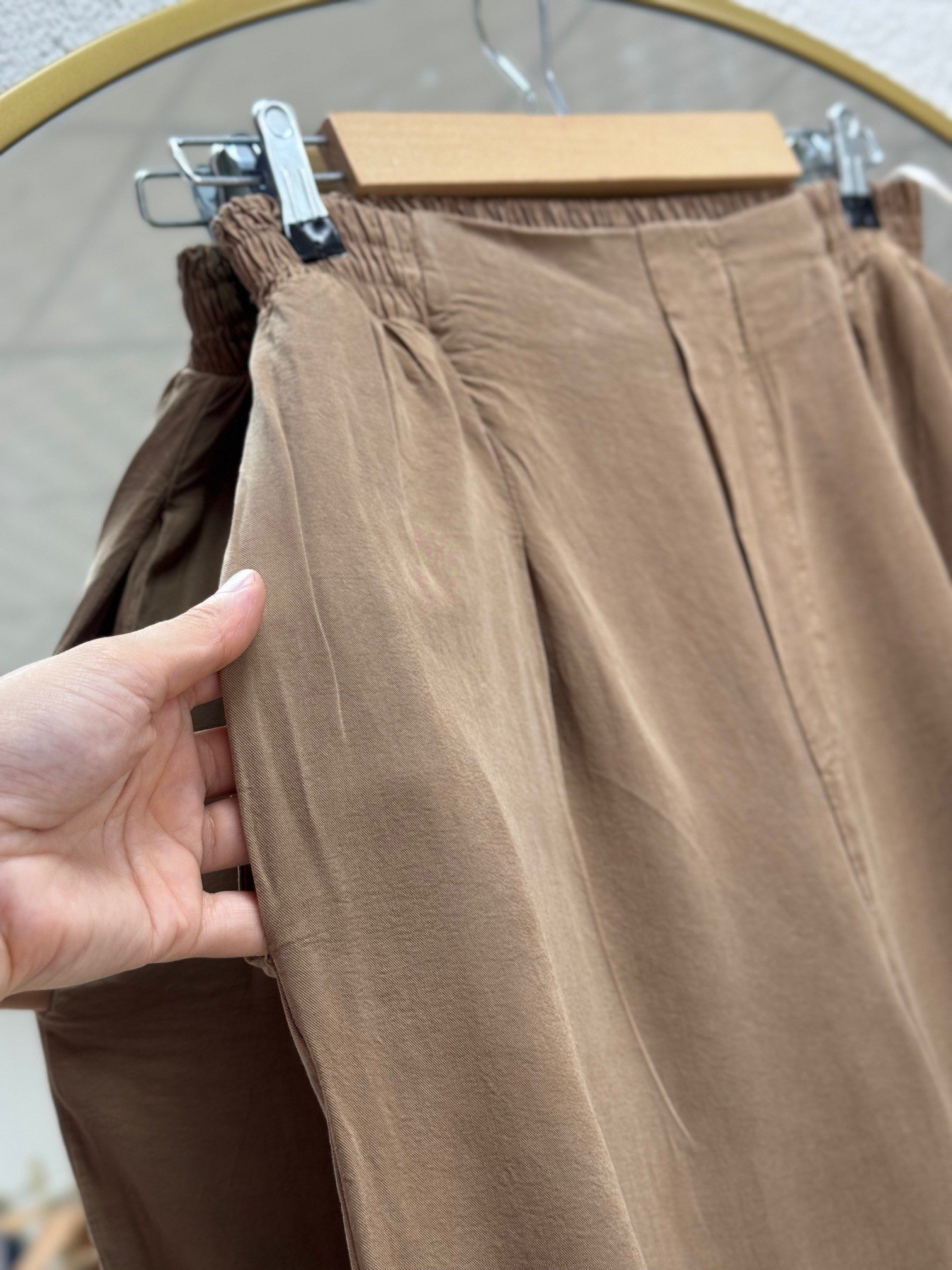 Meluna Relax Keten Pantolon-XE706 Vizon