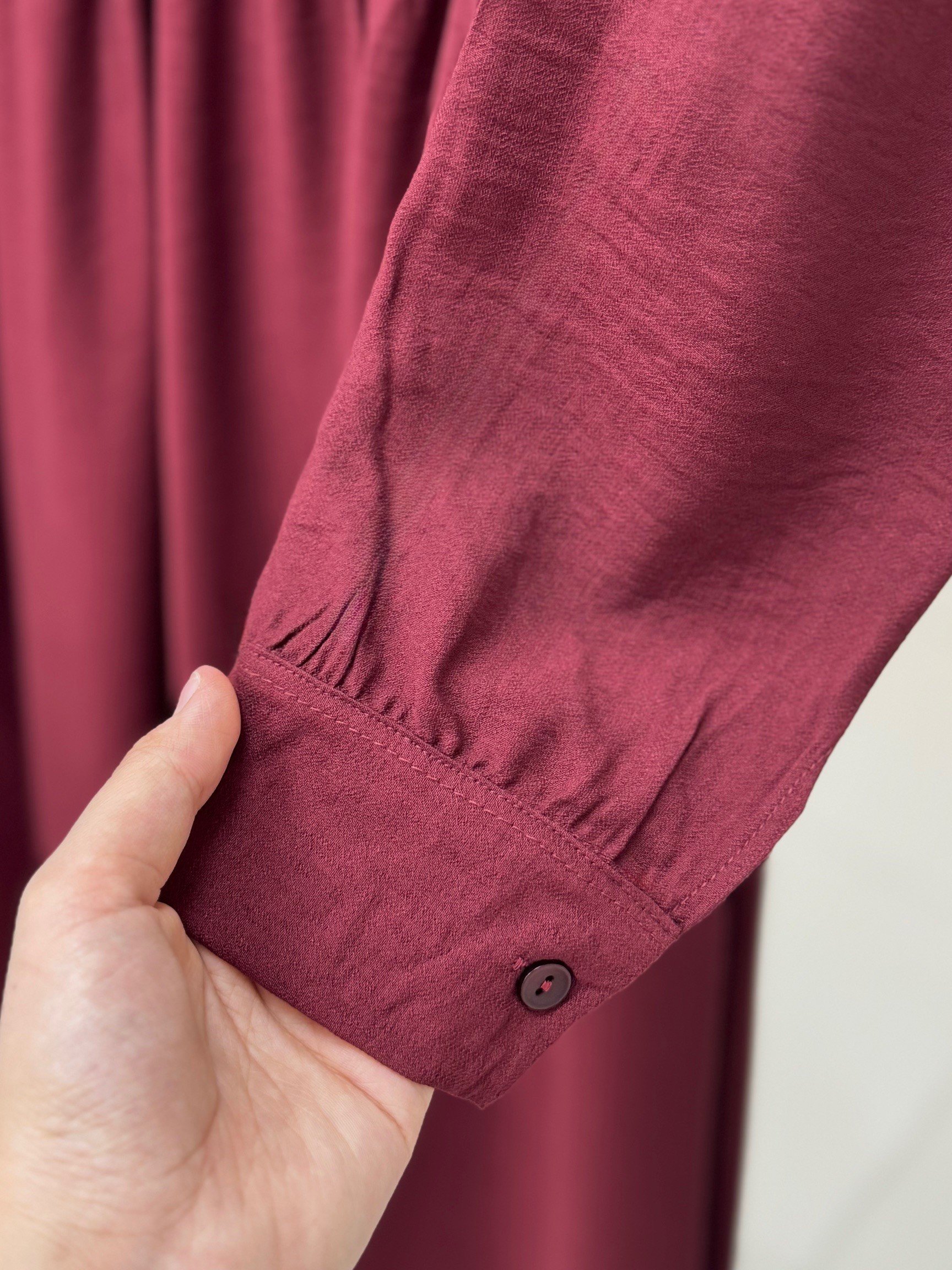 Mireva Yarım Patlı Beli Lastikli Elbise-AS4078 Bordo