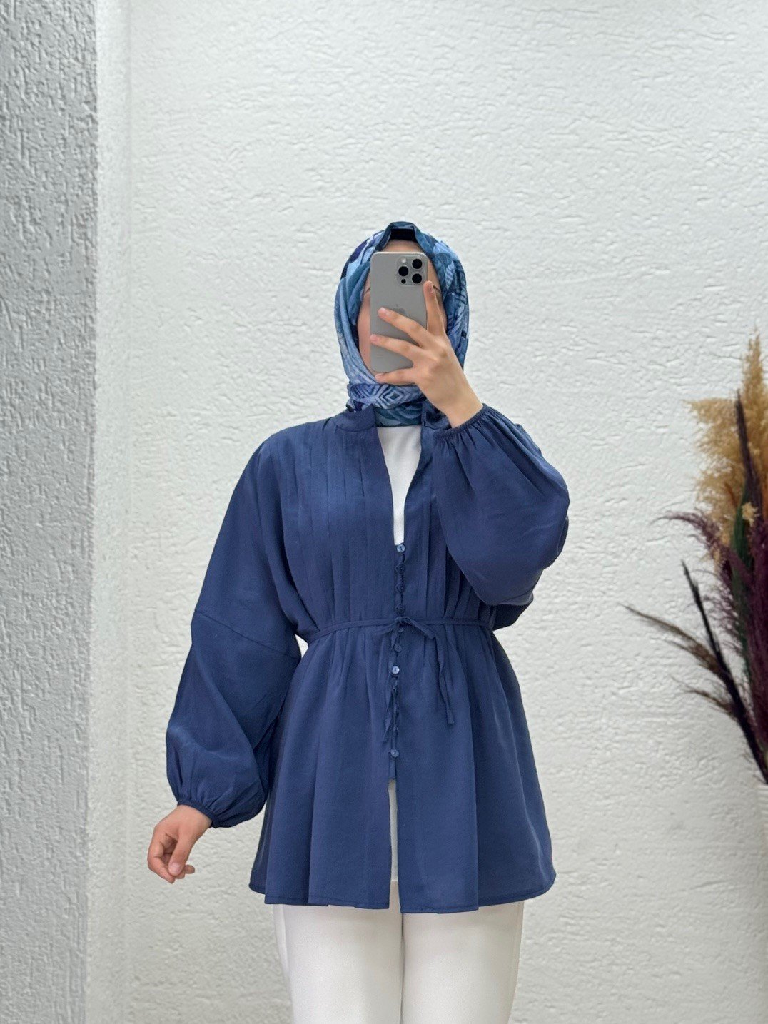 Miroria Cupra Model Nervürlü Gömlek-Çİ517.2 Lacivert