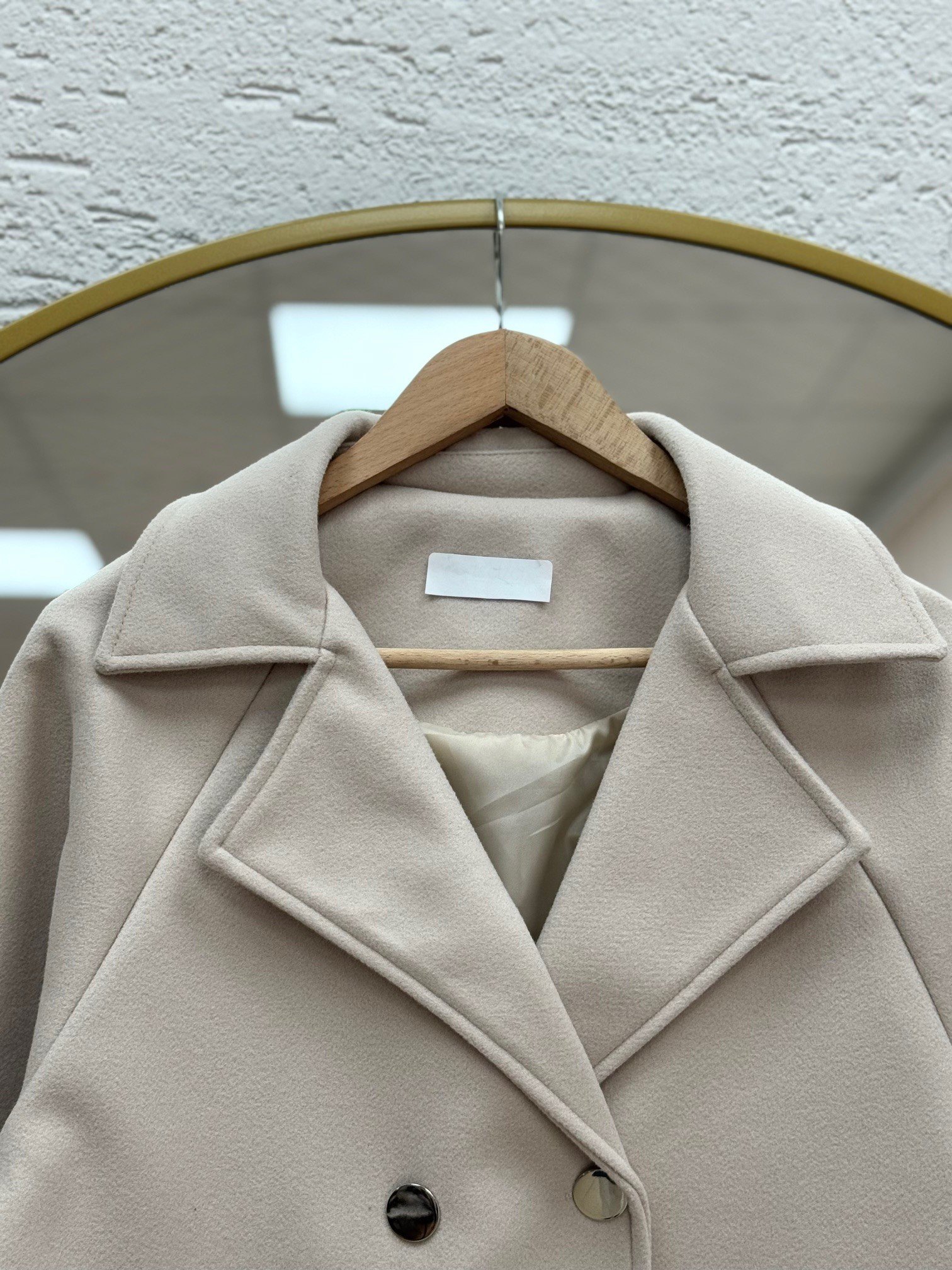 Nevuna Kolu Kemerli Metal Düğmeli Kısa Kaşe-Çİ921 Taş