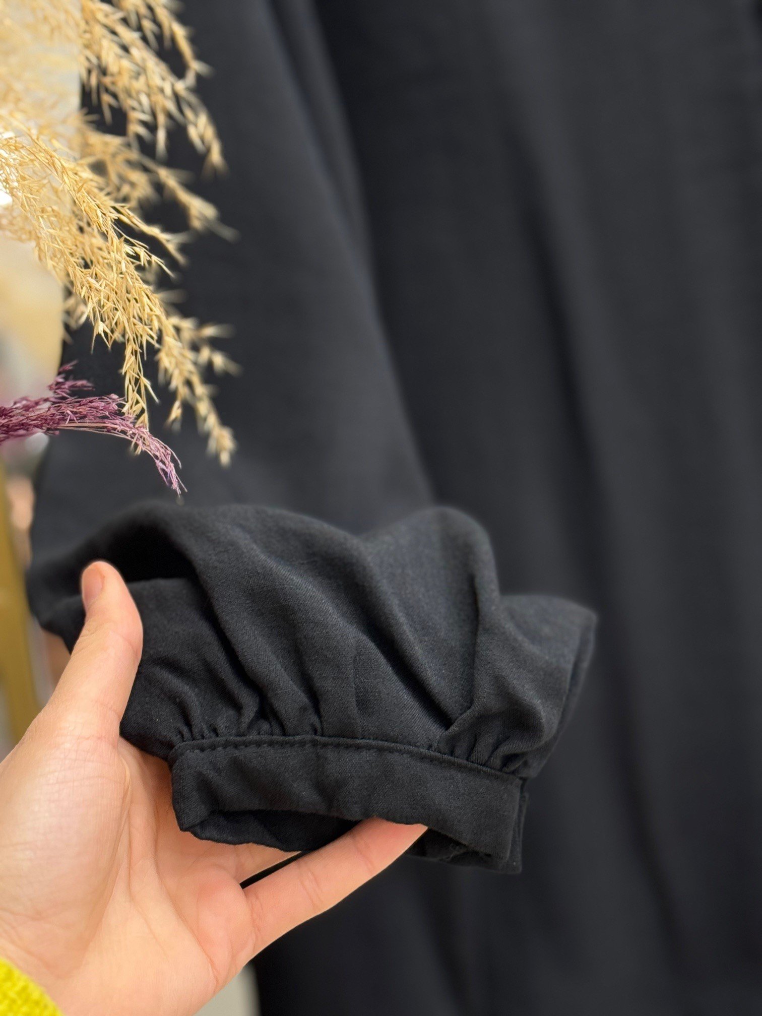 Nuran Brit Düğmeli Bluz-BN4232 Siyah