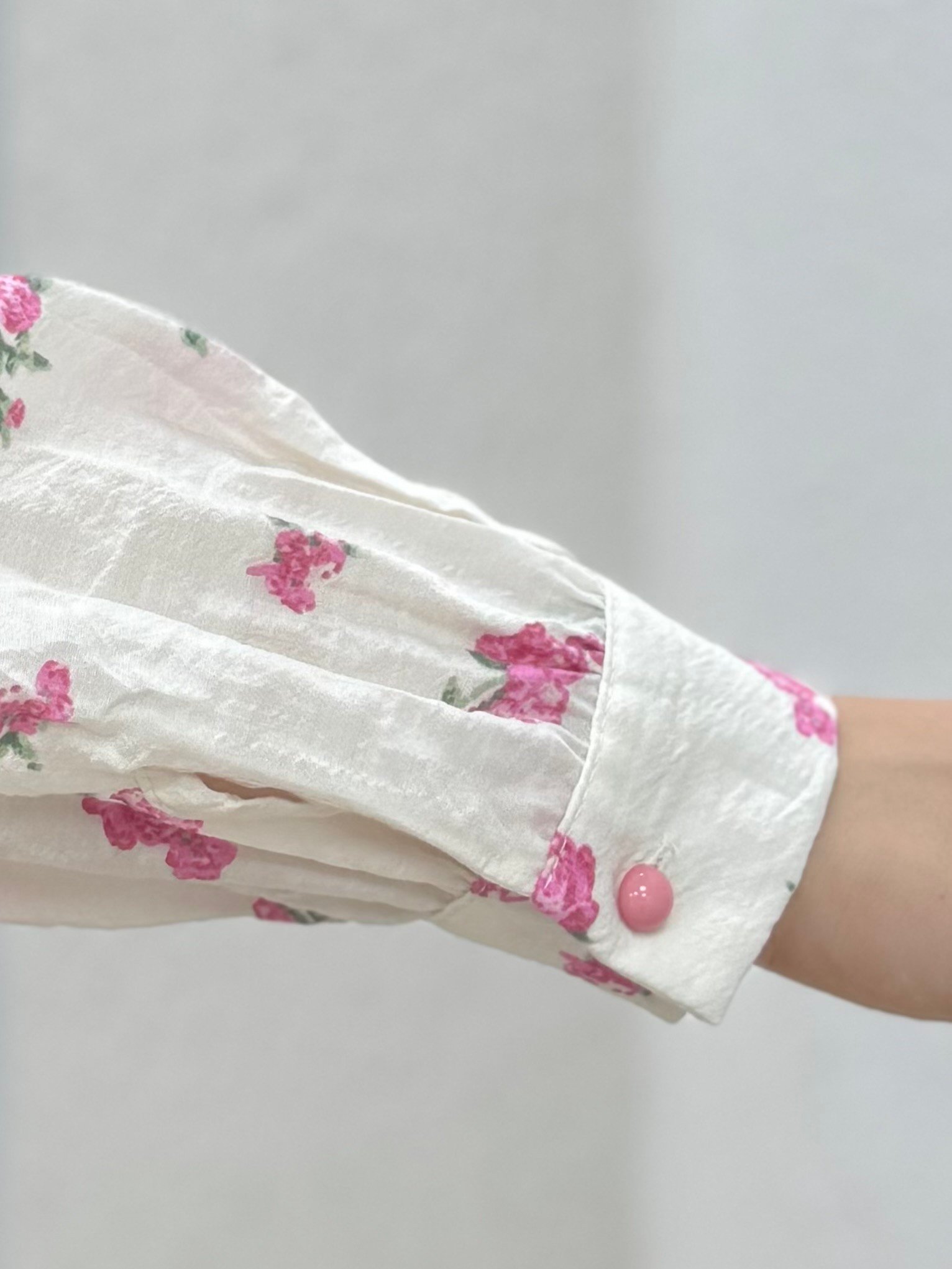 Oreledra Bebe Yaka Beli Lastikli Çiçekli Elbise-AY8650 Pembe