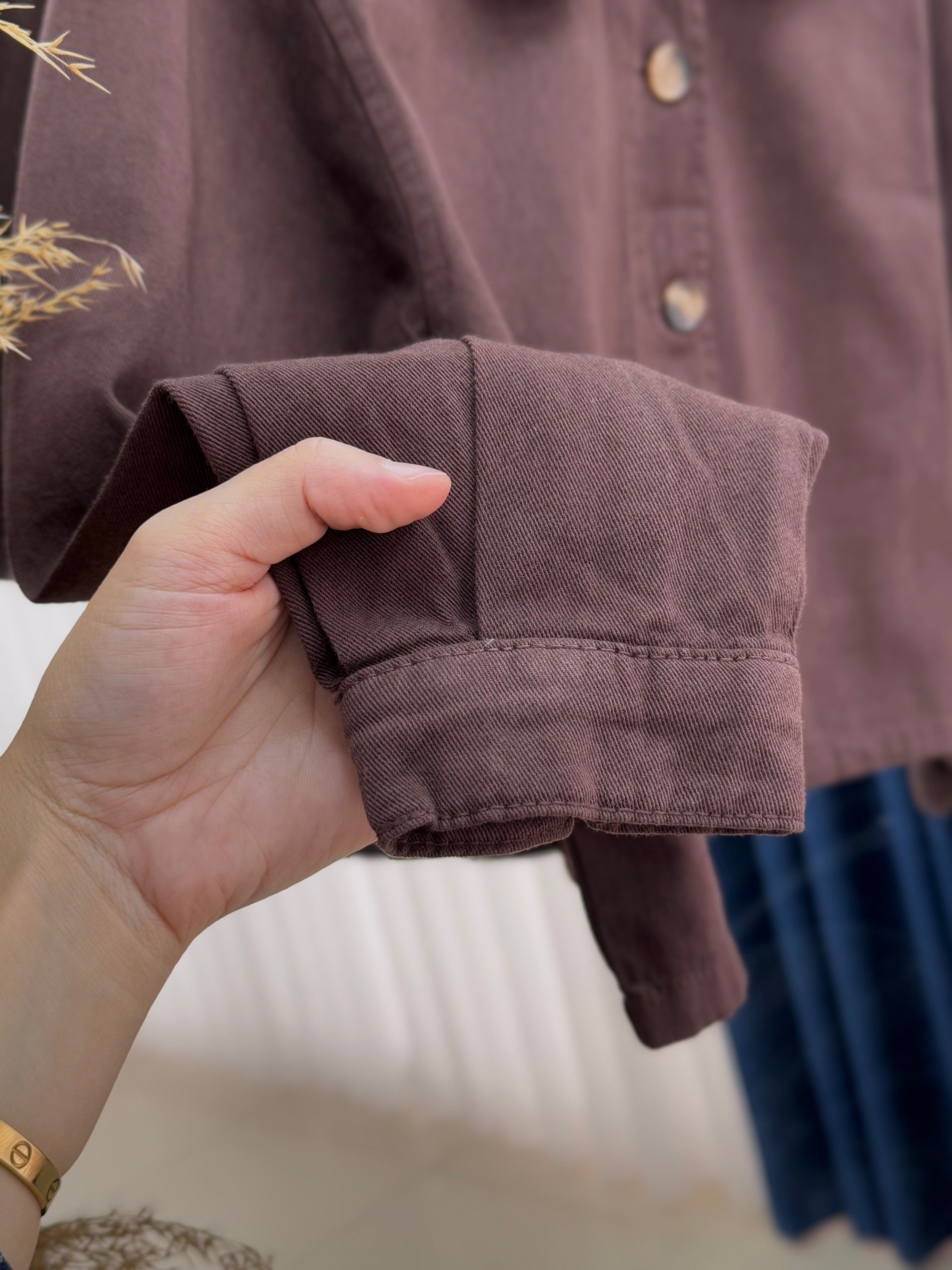 Parata Bebe Yaka Kısa Ceket-XE6095 Kahve