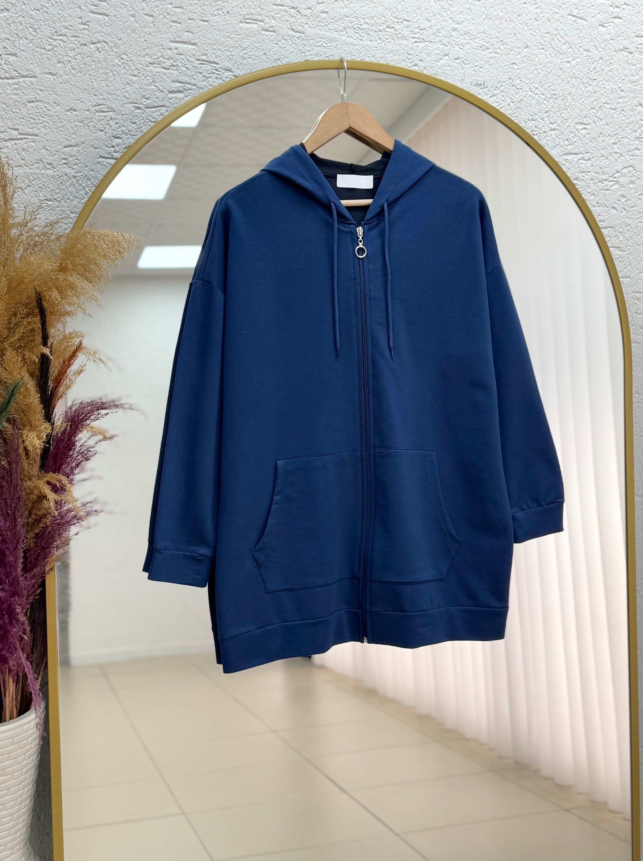 Reyuna Kangru Cepli Fermuarlı İki İp Hırka-BN4248 Lacivert