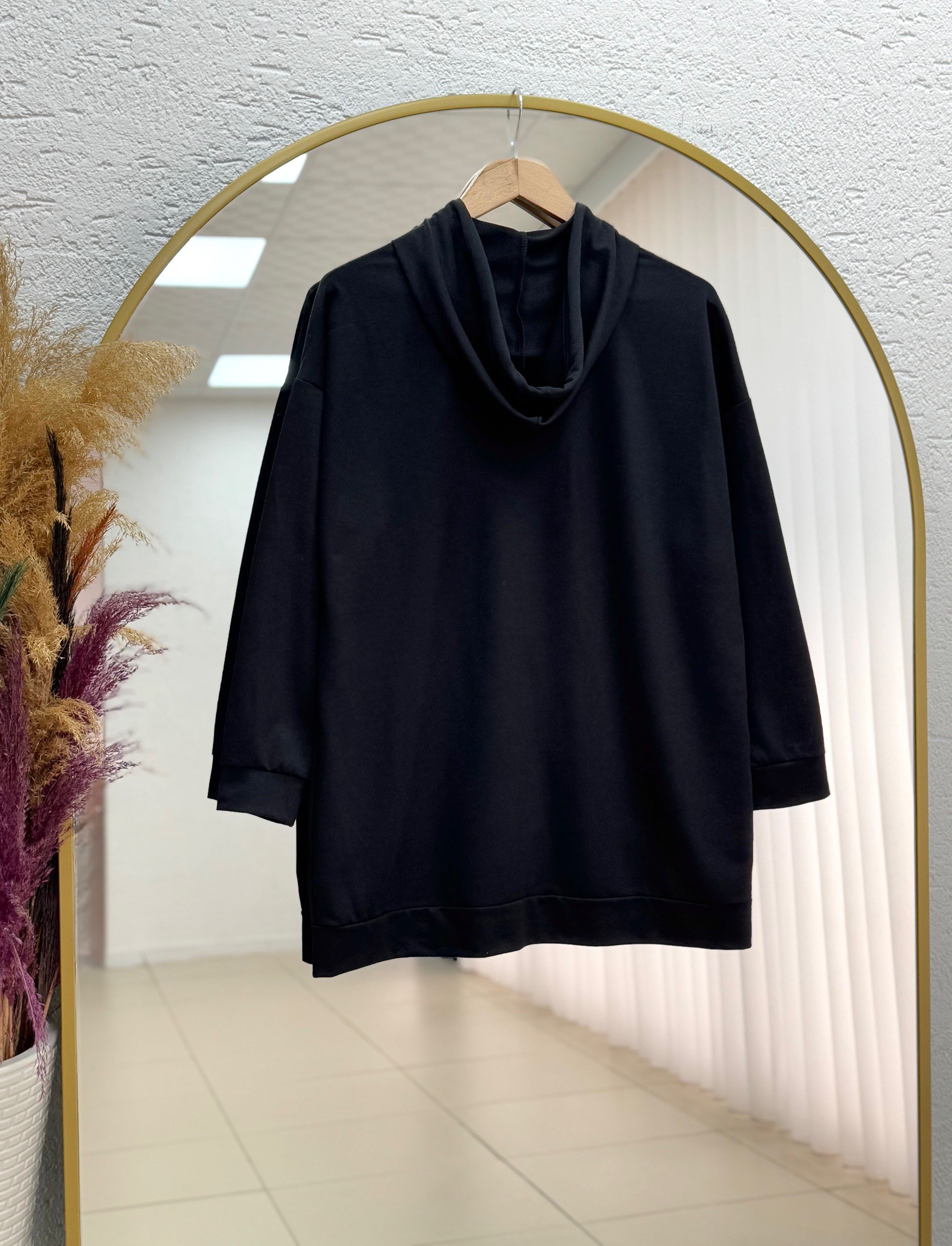 Reyuna Kangru Cepli Fermuarlı İki İp Hırka-BN4248 Siyah