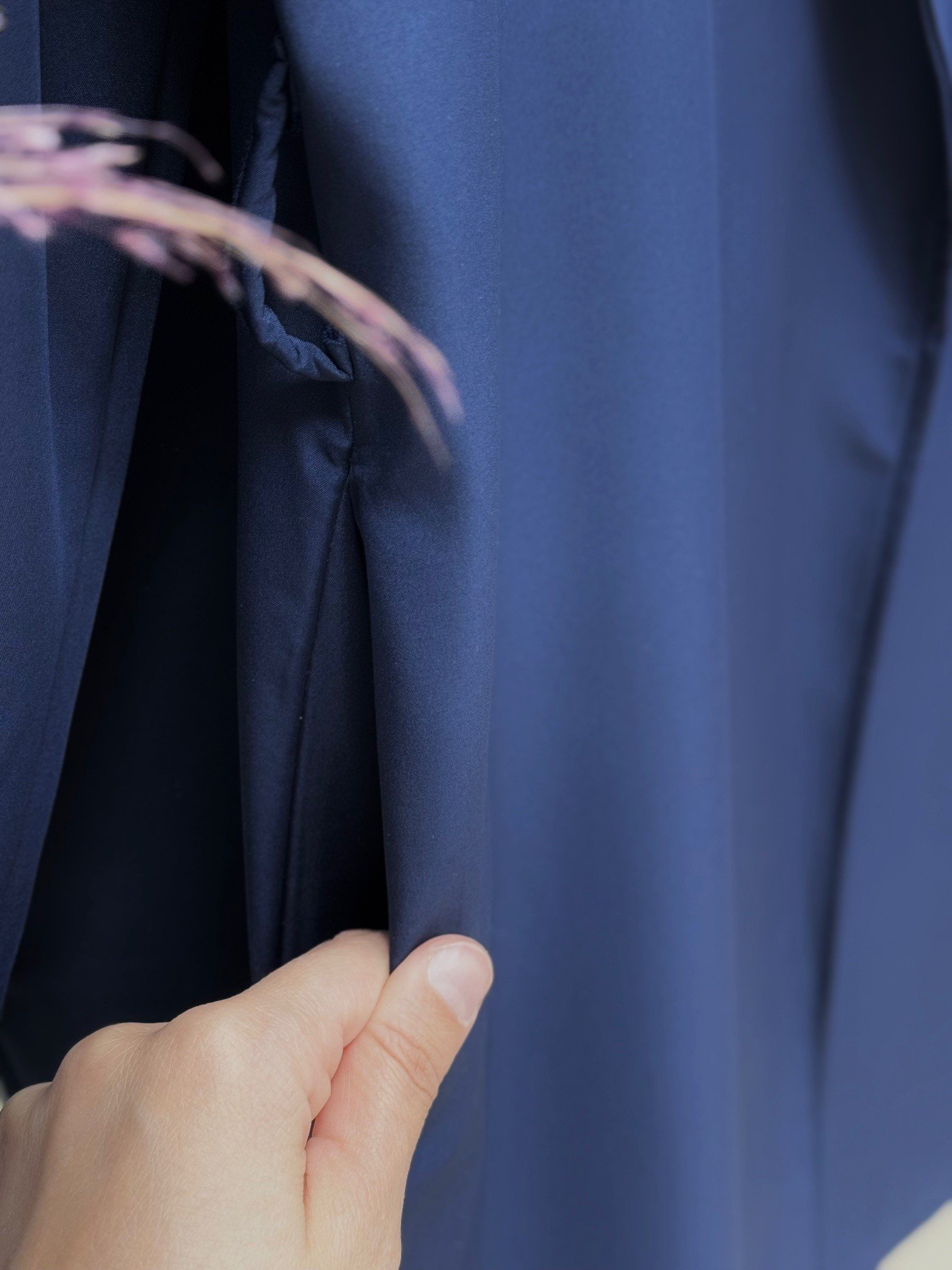 Roya Belden Bağlamalı Balon Kol Trenç-KN7006 Lacivert