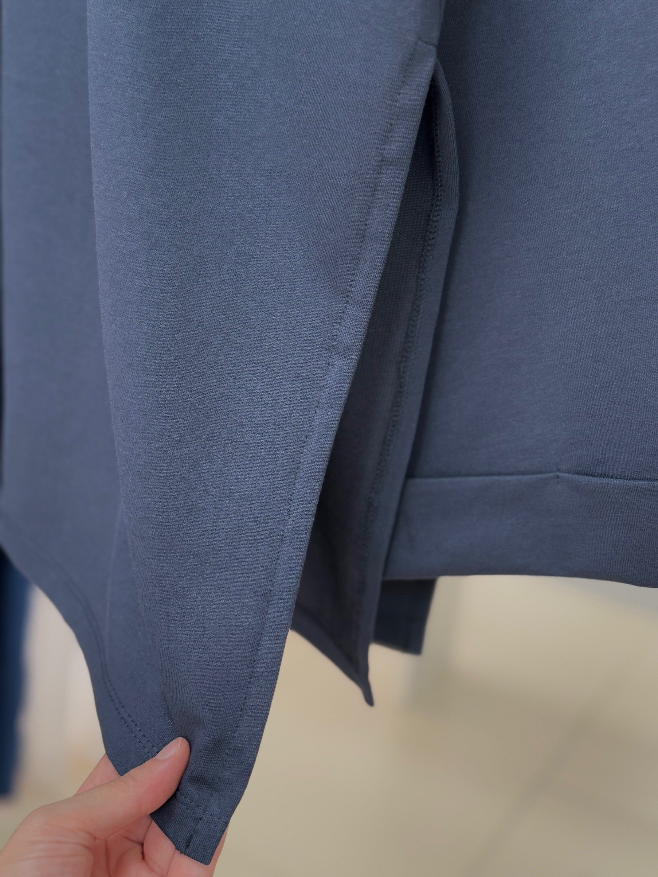Rukiye Dikiş Detaylı Yırtmaçlı Sweatshirt-EU2755 Antrasit