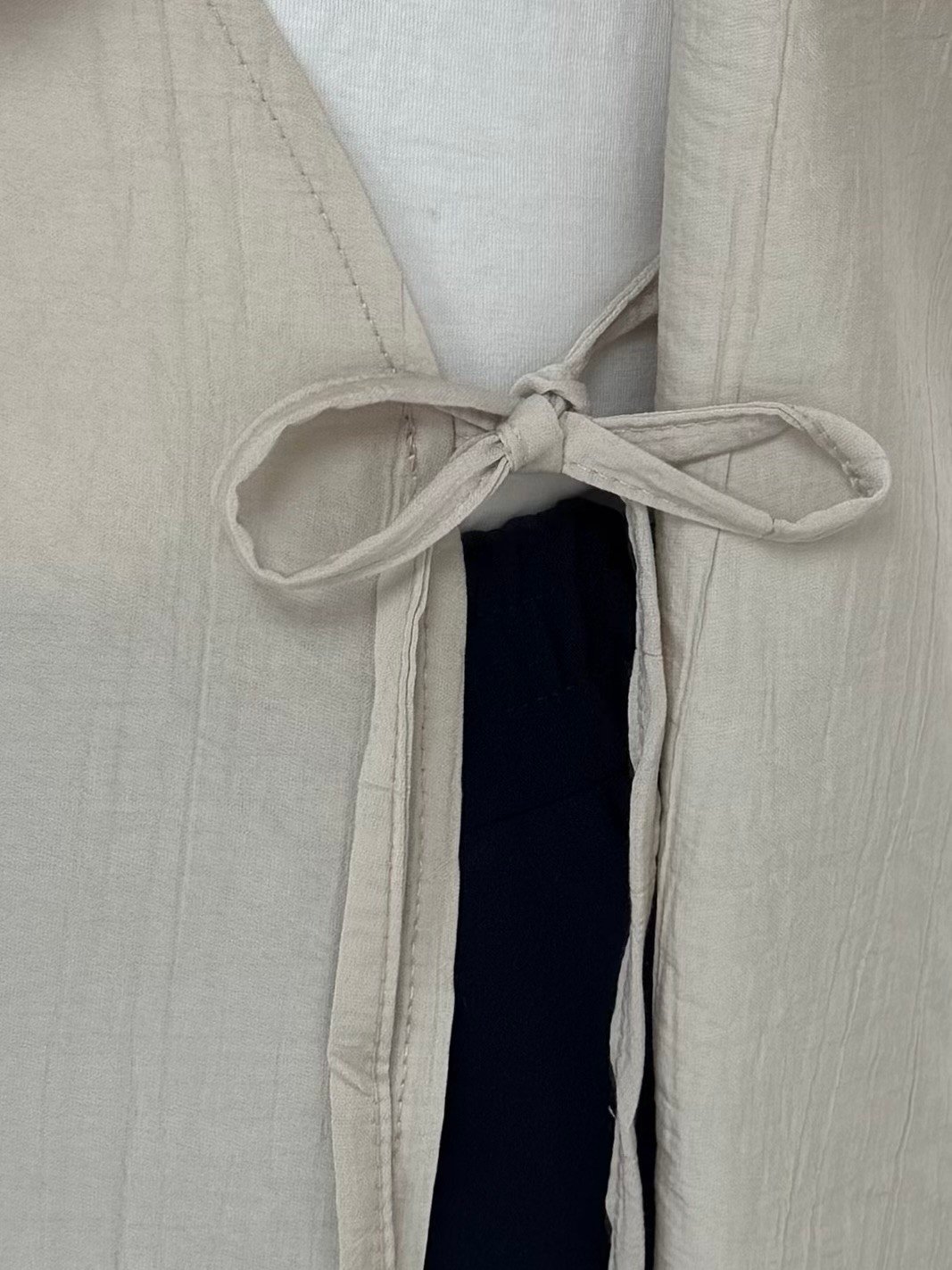 Sanedra Yandan Bağlamalı Çilek Kumaş Ceket-MF207 Taş