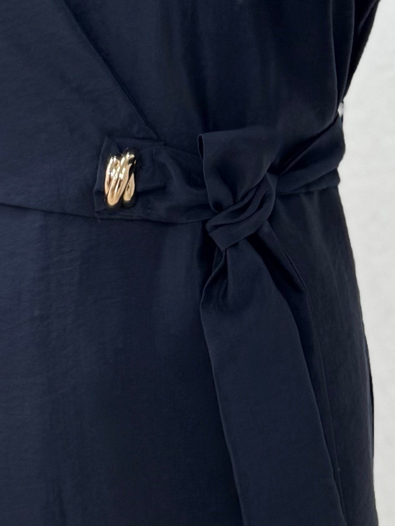 Sanelle Önü Bağlamalı Bluz-BN4442 Lacivert