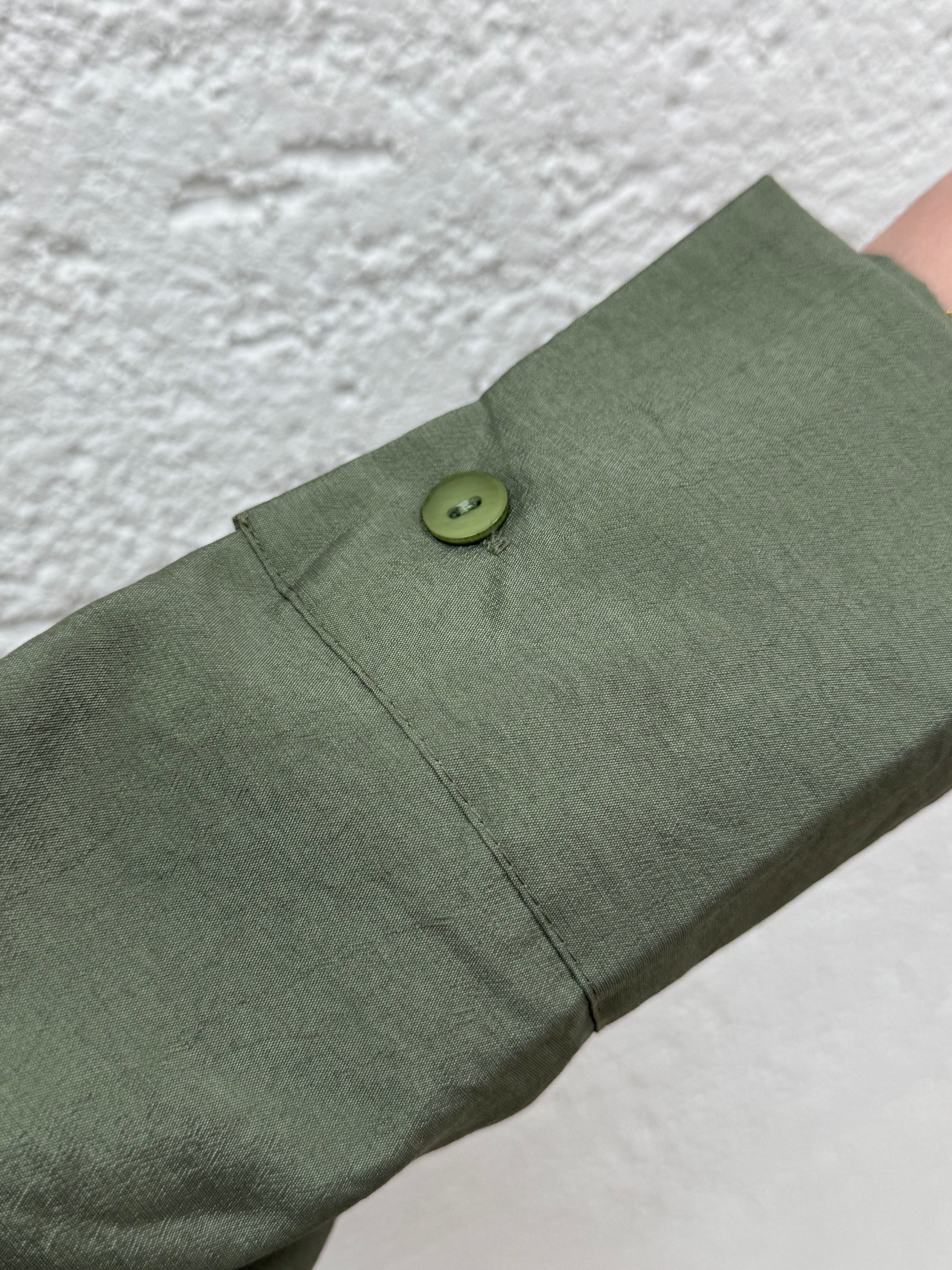 Sanelle Önü Bağlamalı Bluz-BN4442 Yeşil