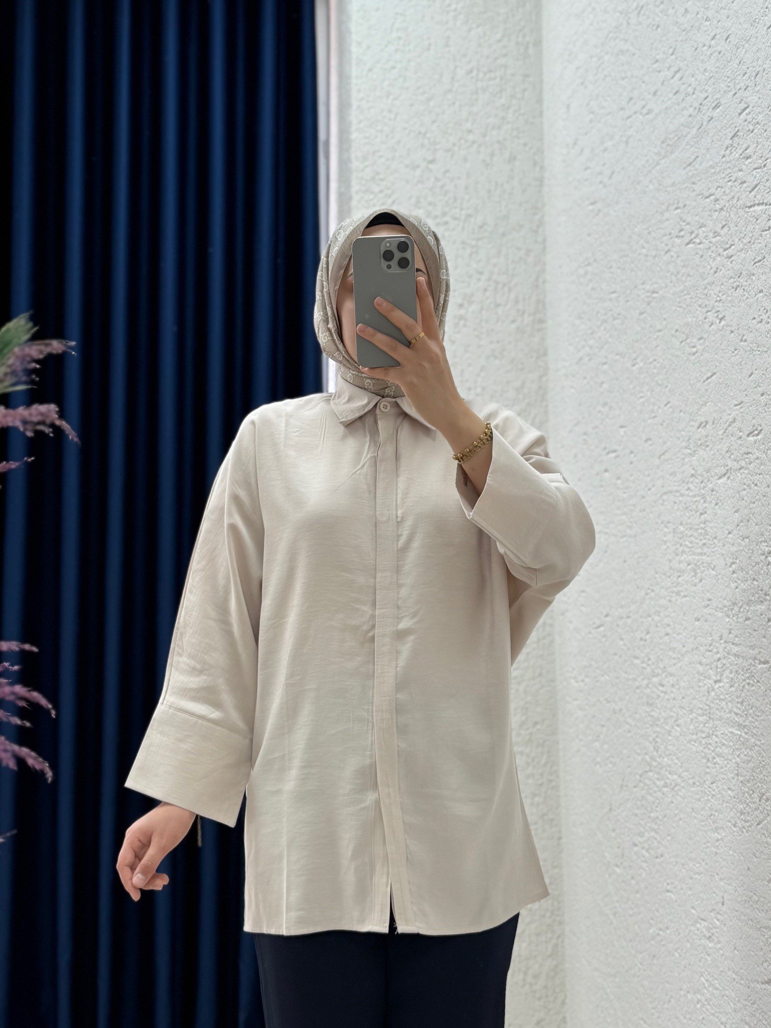 Sanisa Tek Cepli Düğmeli Düz Gömlek-Zİ2166 Taş