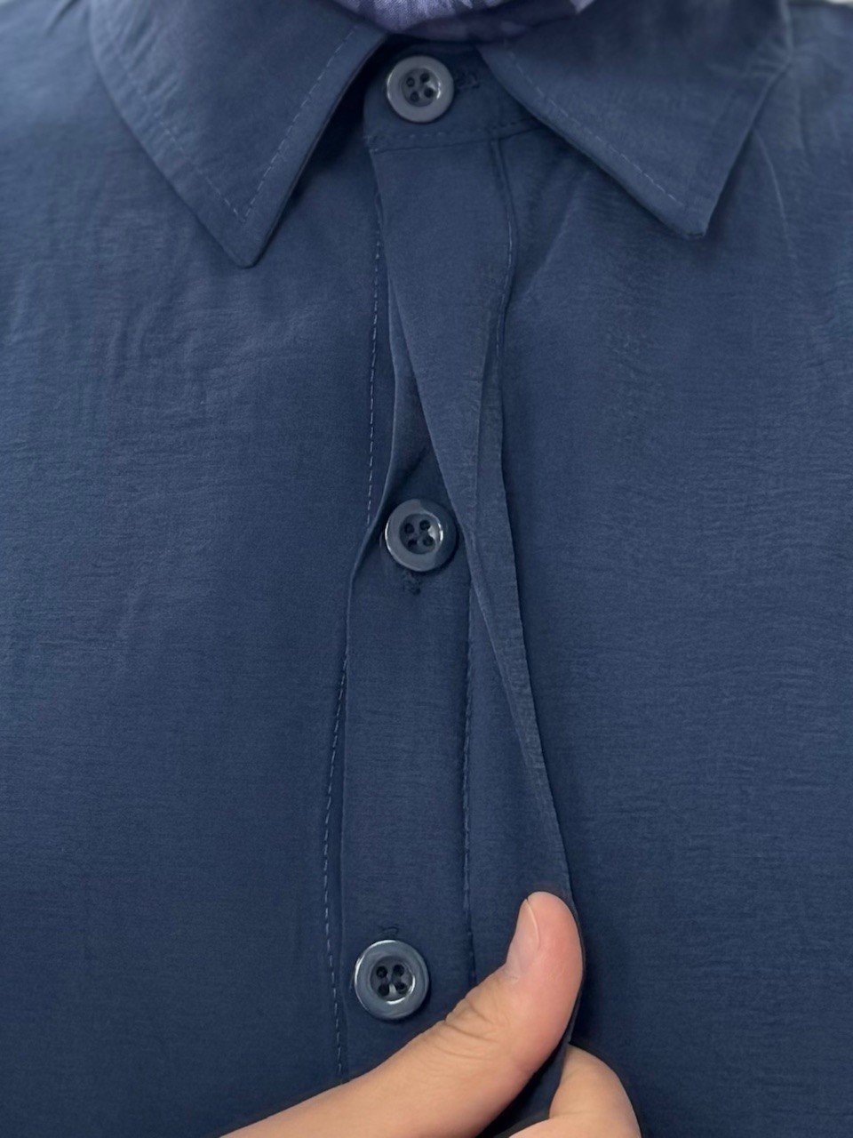 Sanisa Tek Cepli Düğmeli Düz Gömlek-Zİ2166 Lacivert