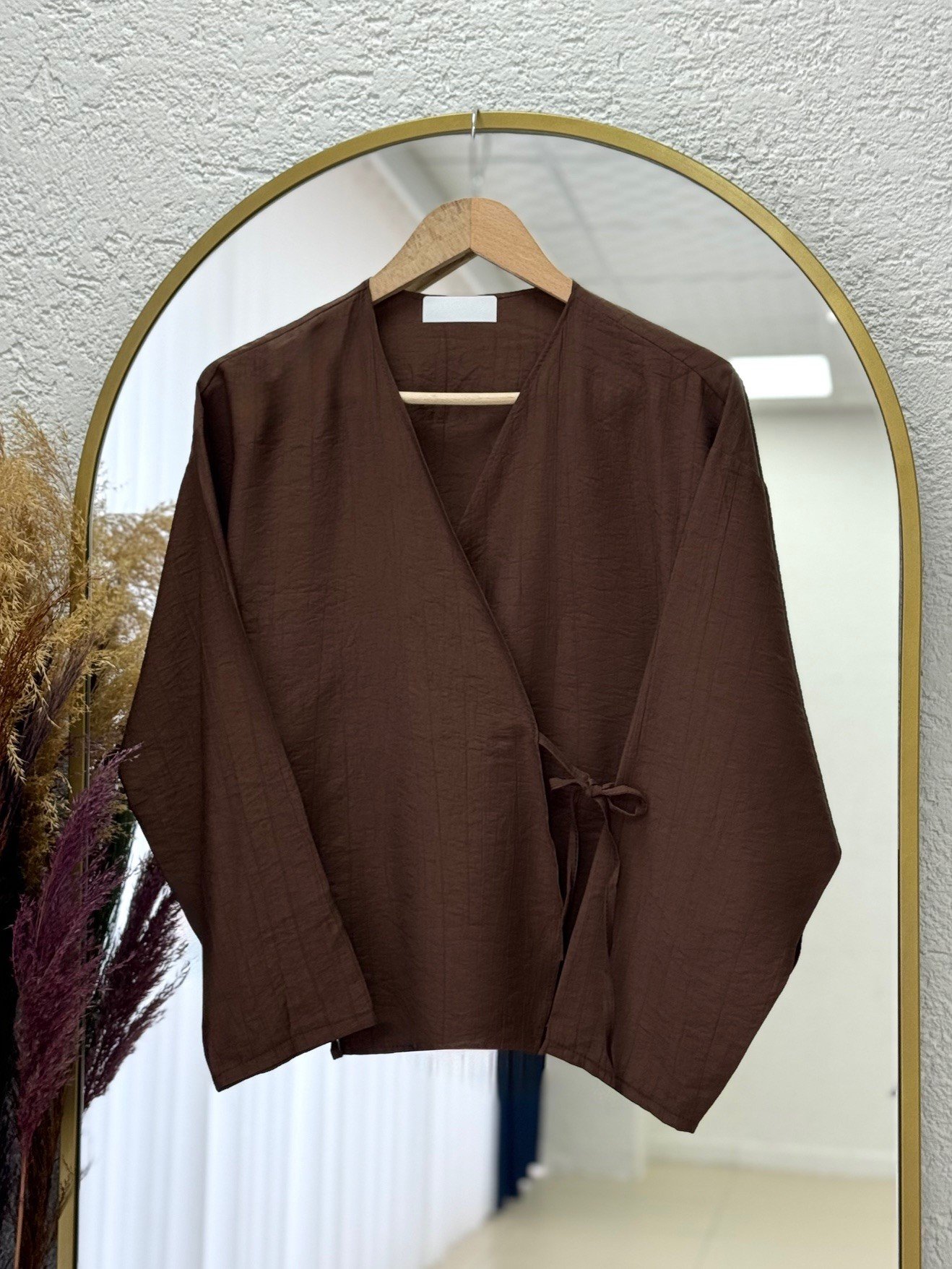 Serona Üstü Kimono Etekli Çilek Takım-EK556-AS079 Kahve