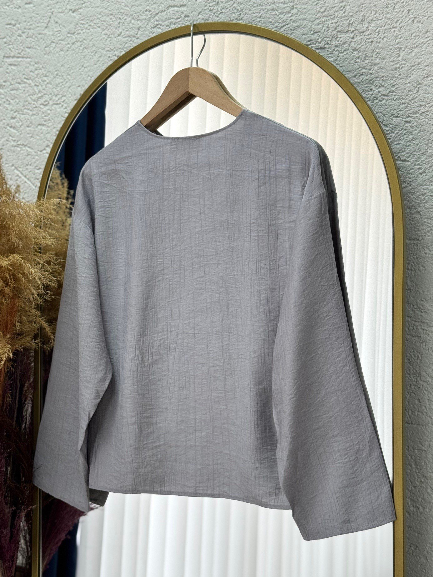 Serona Üstü Kimono Etekli Çilek Takım-EK556-AS079 Gri