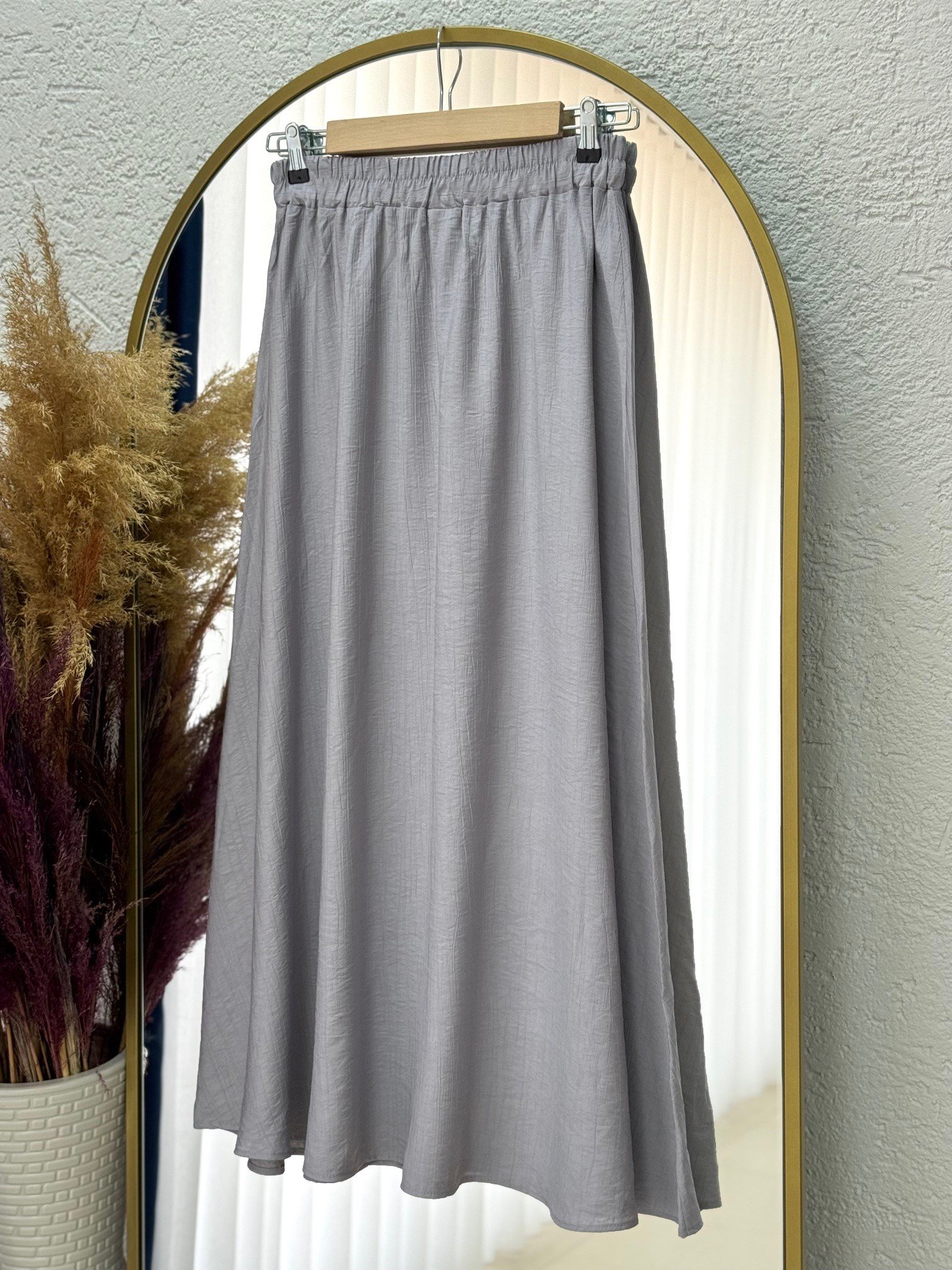 Serona Üstü Kimono Etekli Çilek Takım-EK556-AS079 Gri