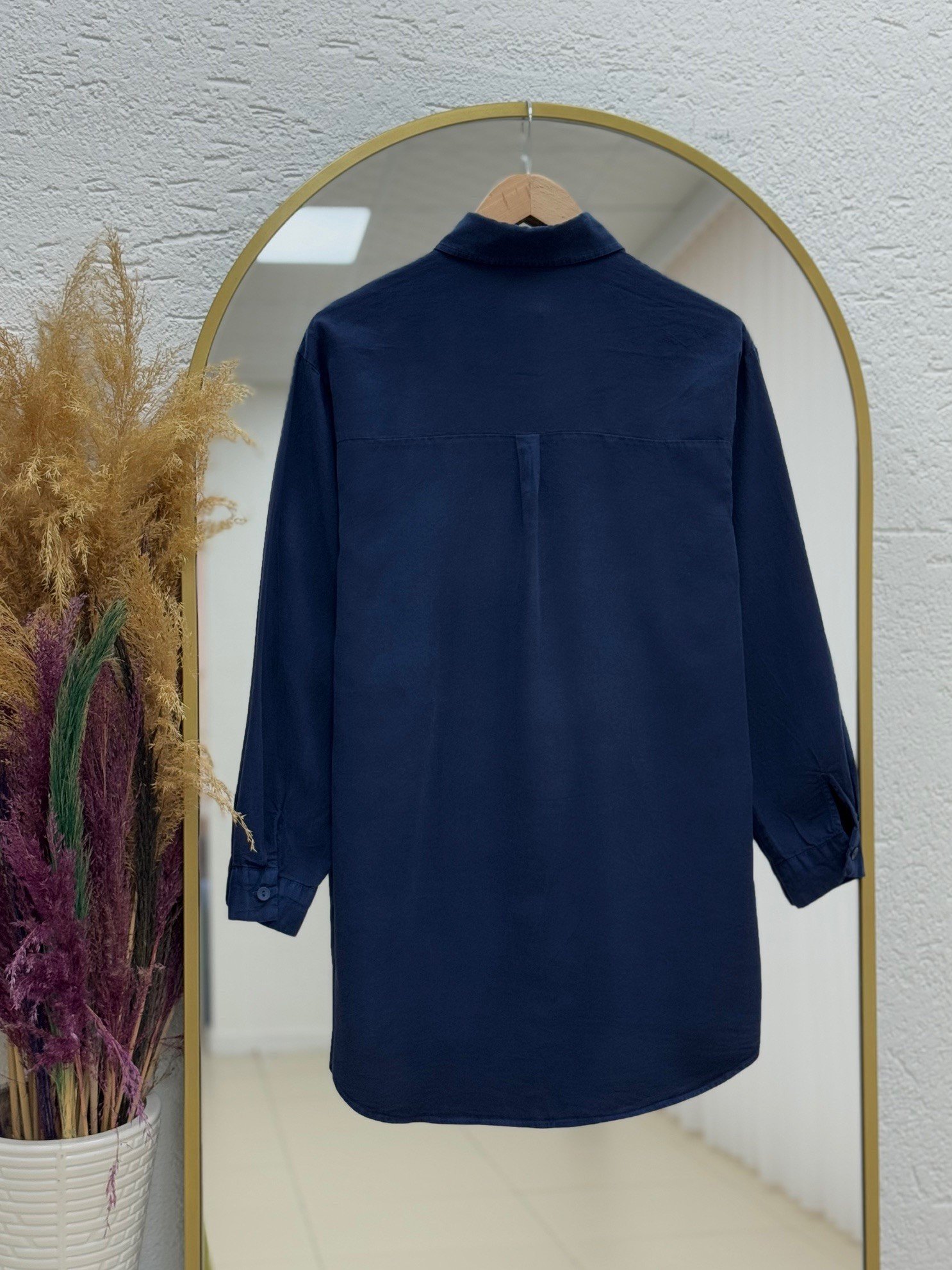 Sima Önü Kısa Arkası Uzun Gömlek-MA3011 Lacivert