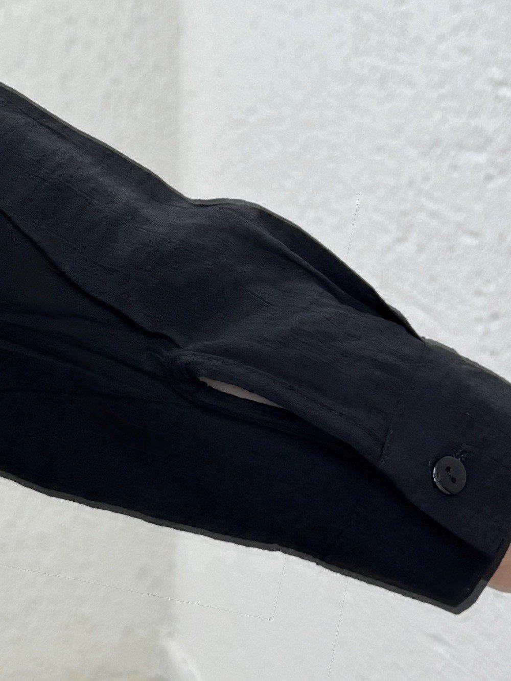 Sorenya Önü Kısa Arkası Uzun Çilek Kumaş Gömlek-Zİ2133 Siyah