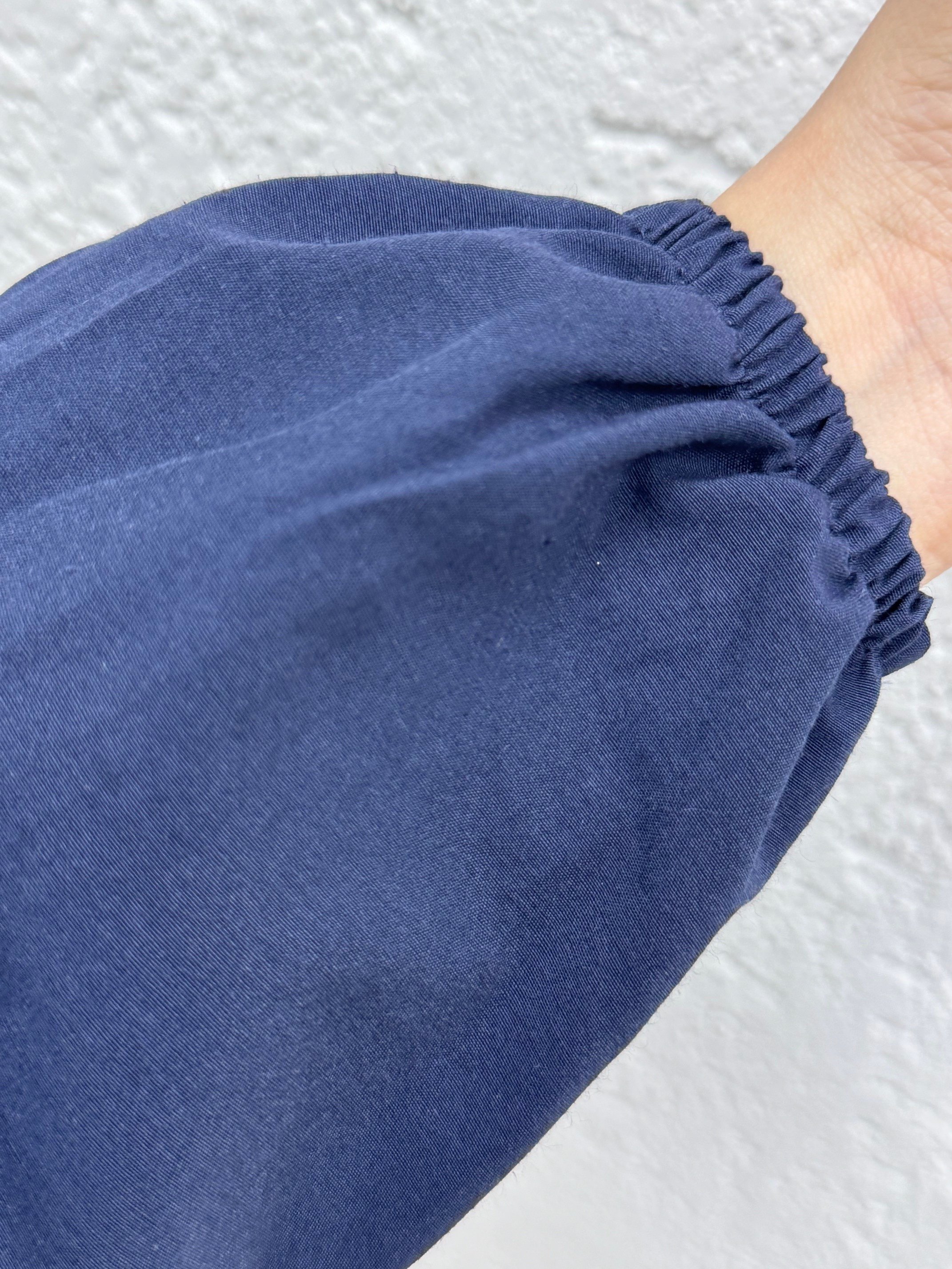 Soretta Sol Omuzu Fırfırlı Kısa Gömlek-BN4214 Lacivert