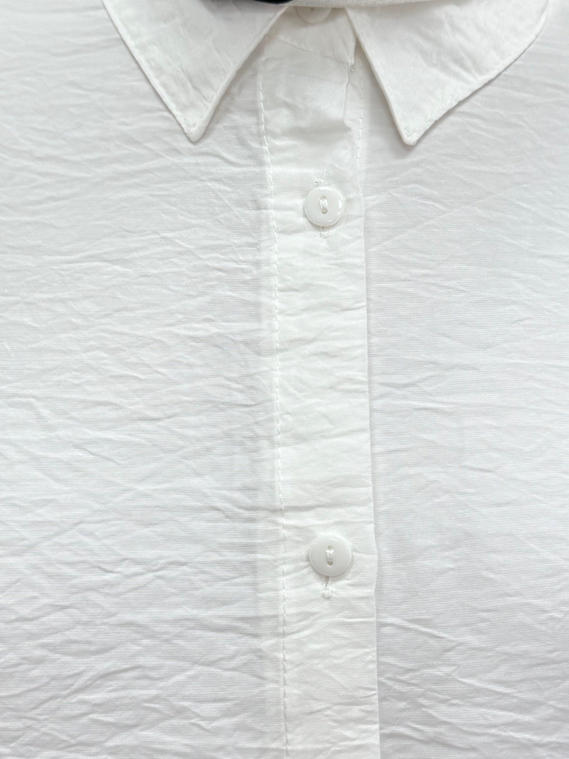 Sorique Önü Kısa Arkası Uzun Düz Çilek Gömlek-Zİ2137 Beyaz